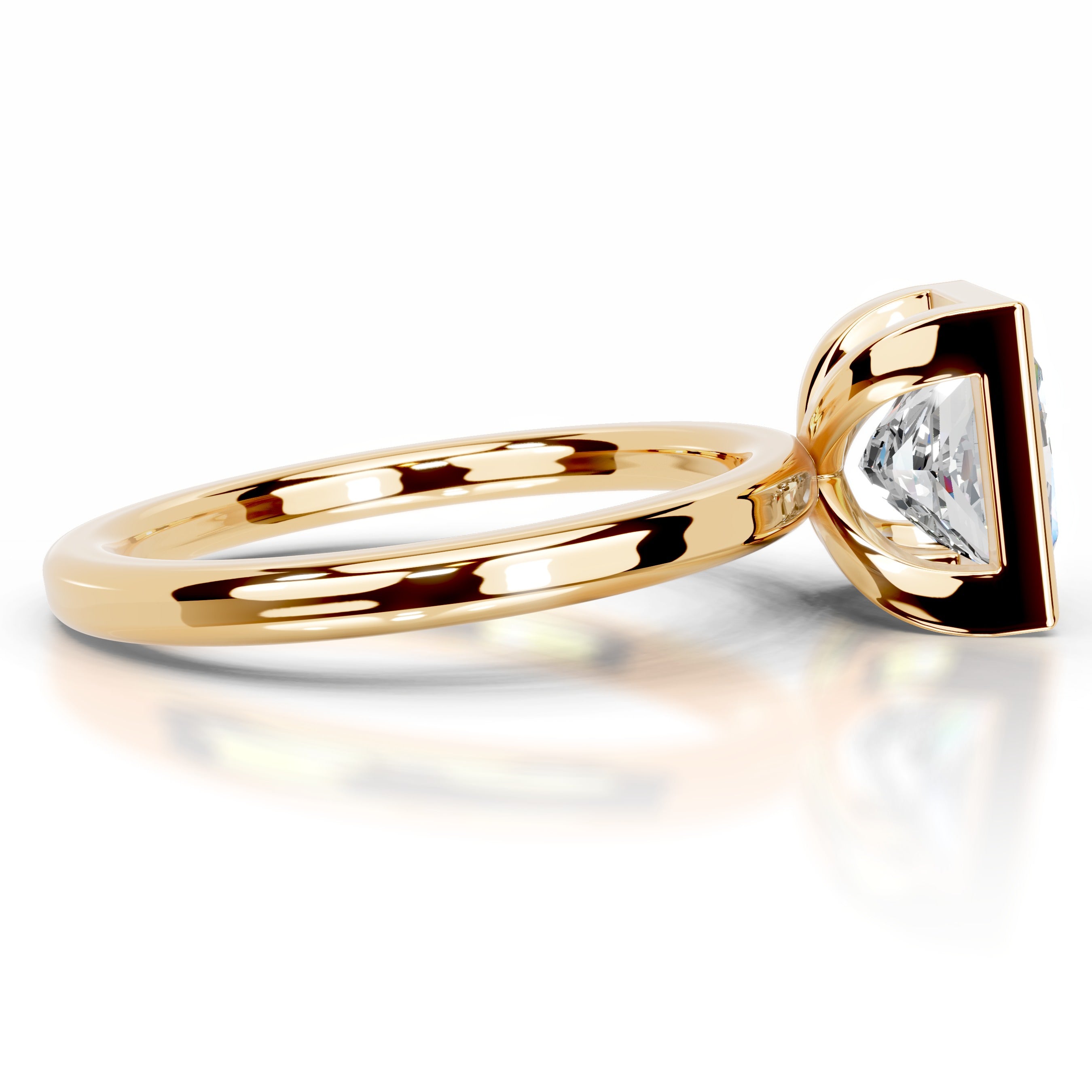 Dima Moissanite Ring - 18K Yellow Gold