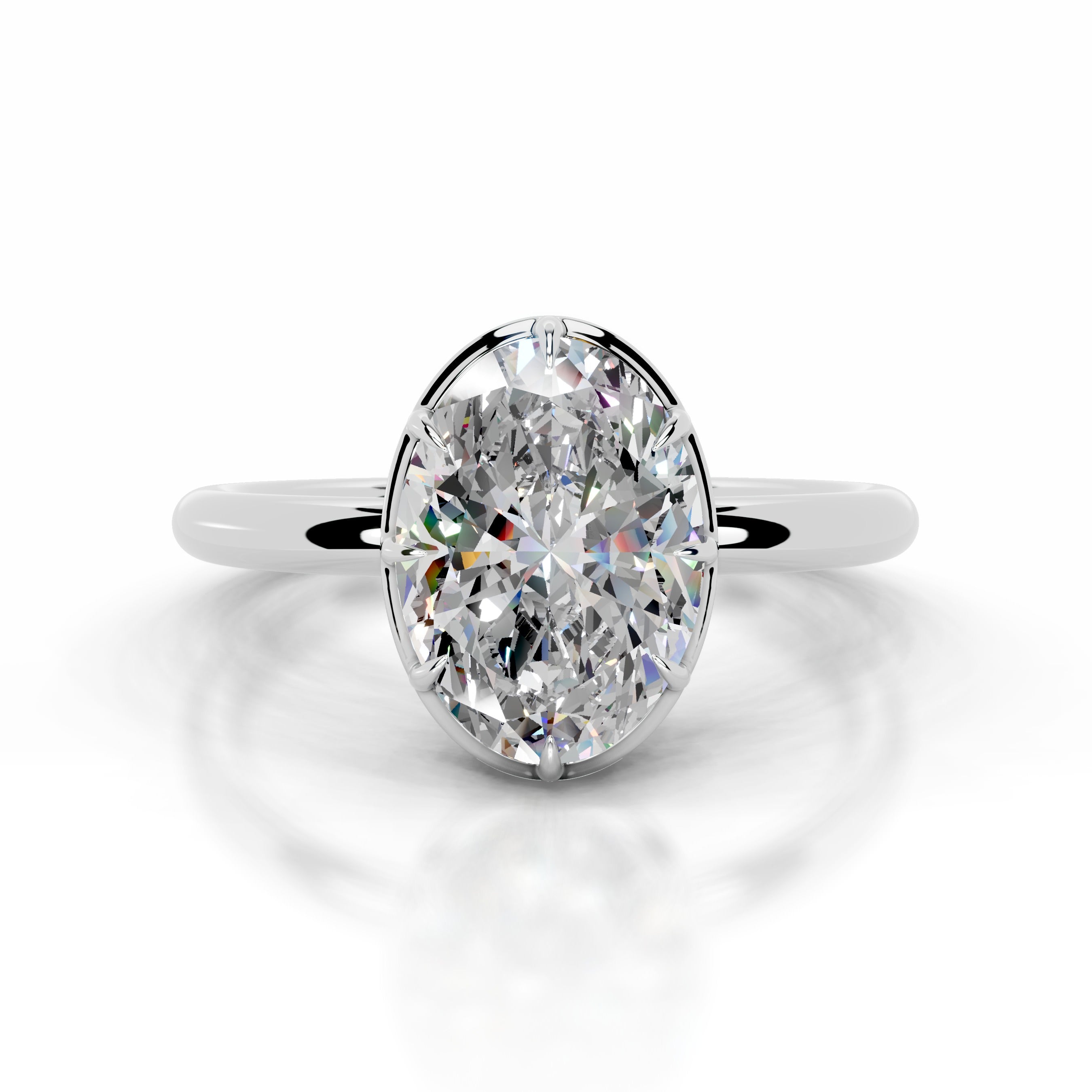 Narcisa Moissanite Ring - 14K White Gold