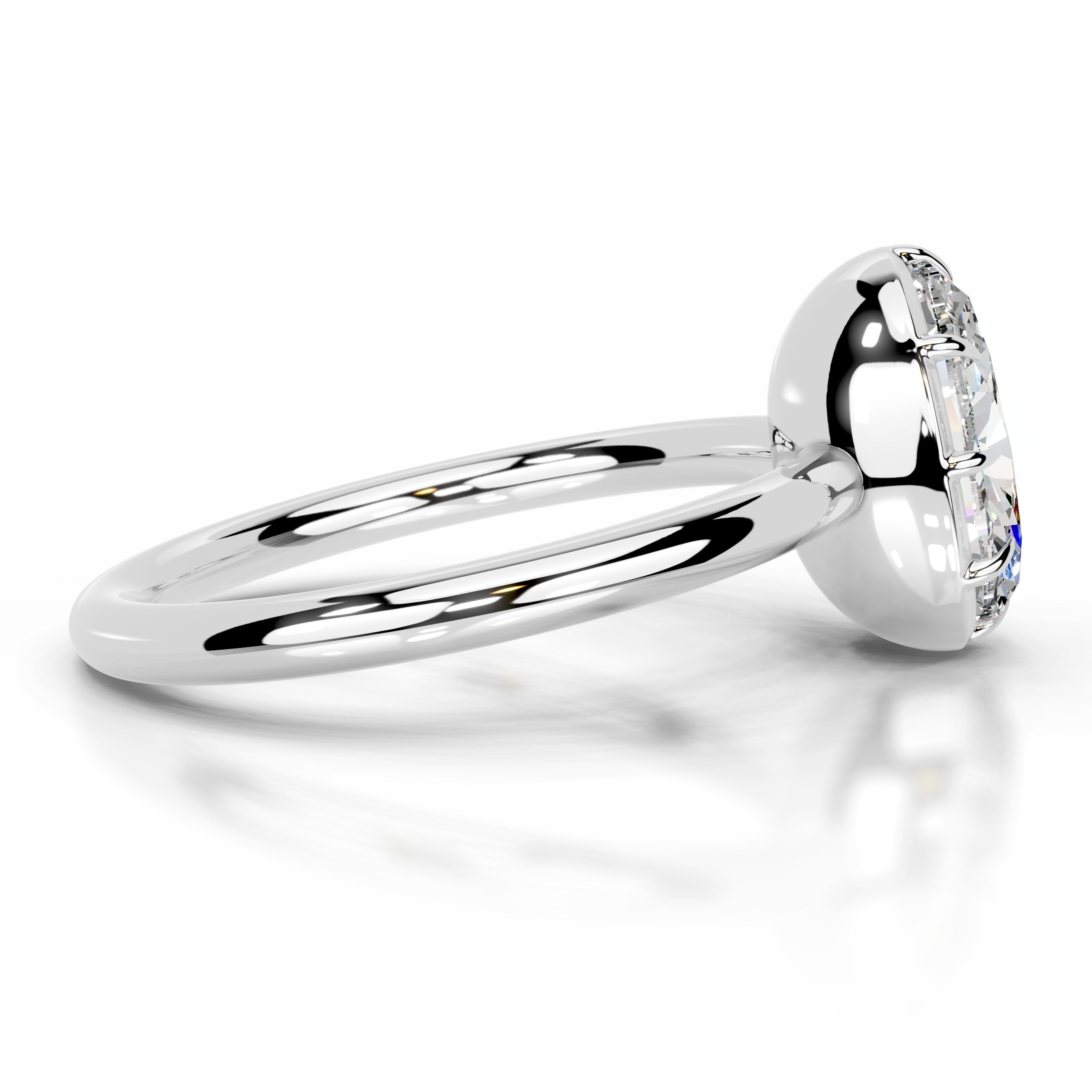Narcisa Moissanite Ring - 14K White Gold