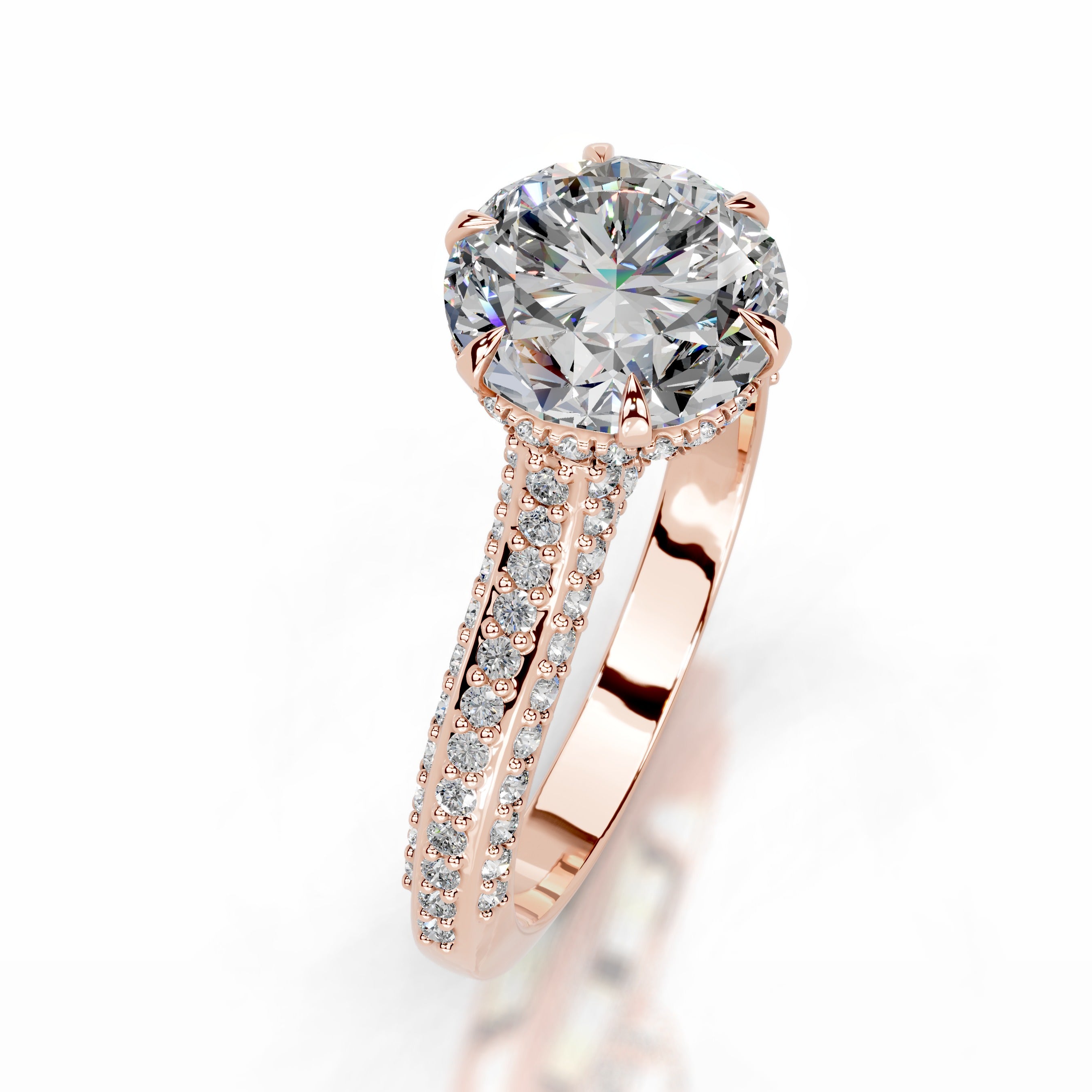 Joana Moissanite & Diamond Ring - 14K Rose Gold