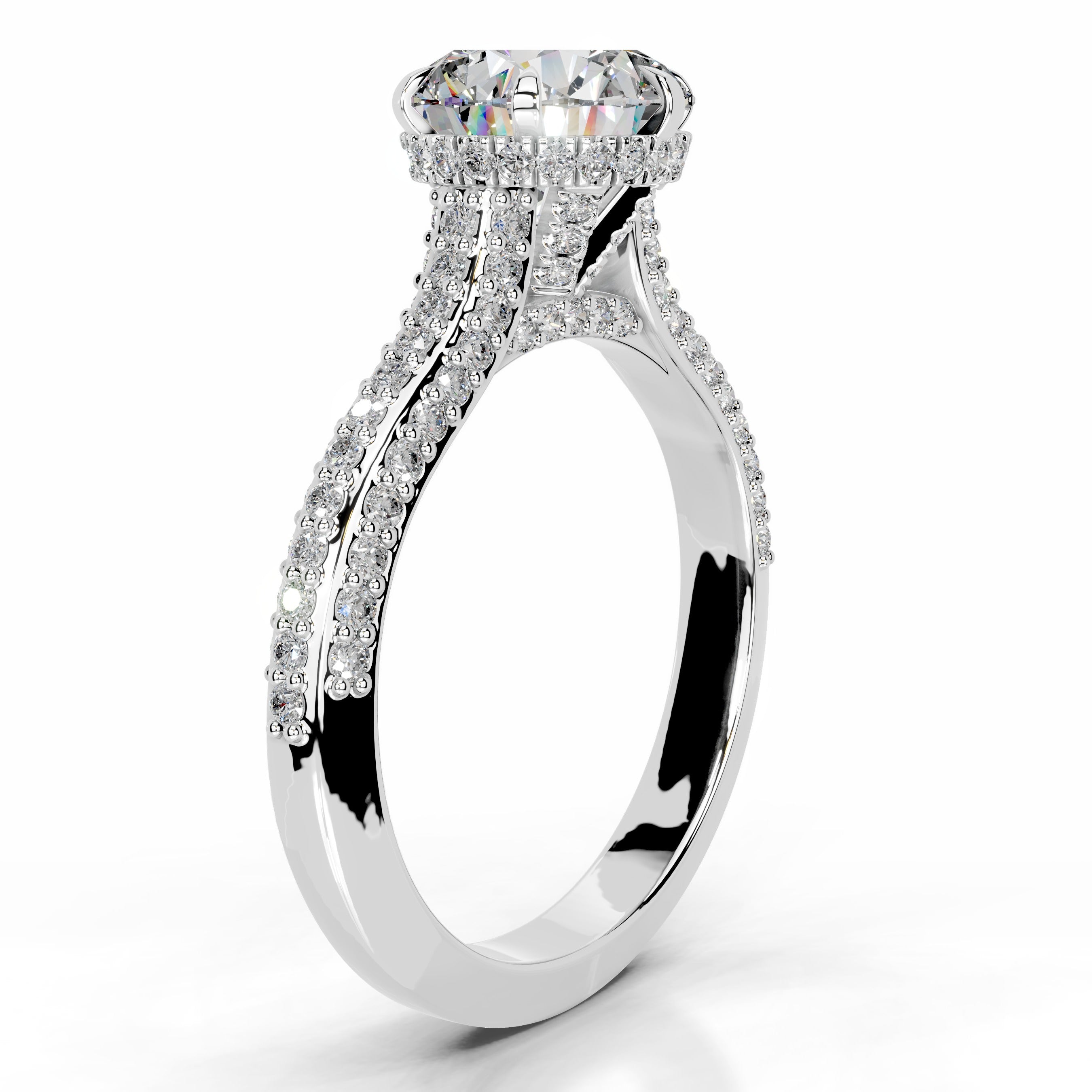 Joana Moissanite & Diamond Ring - Platinum