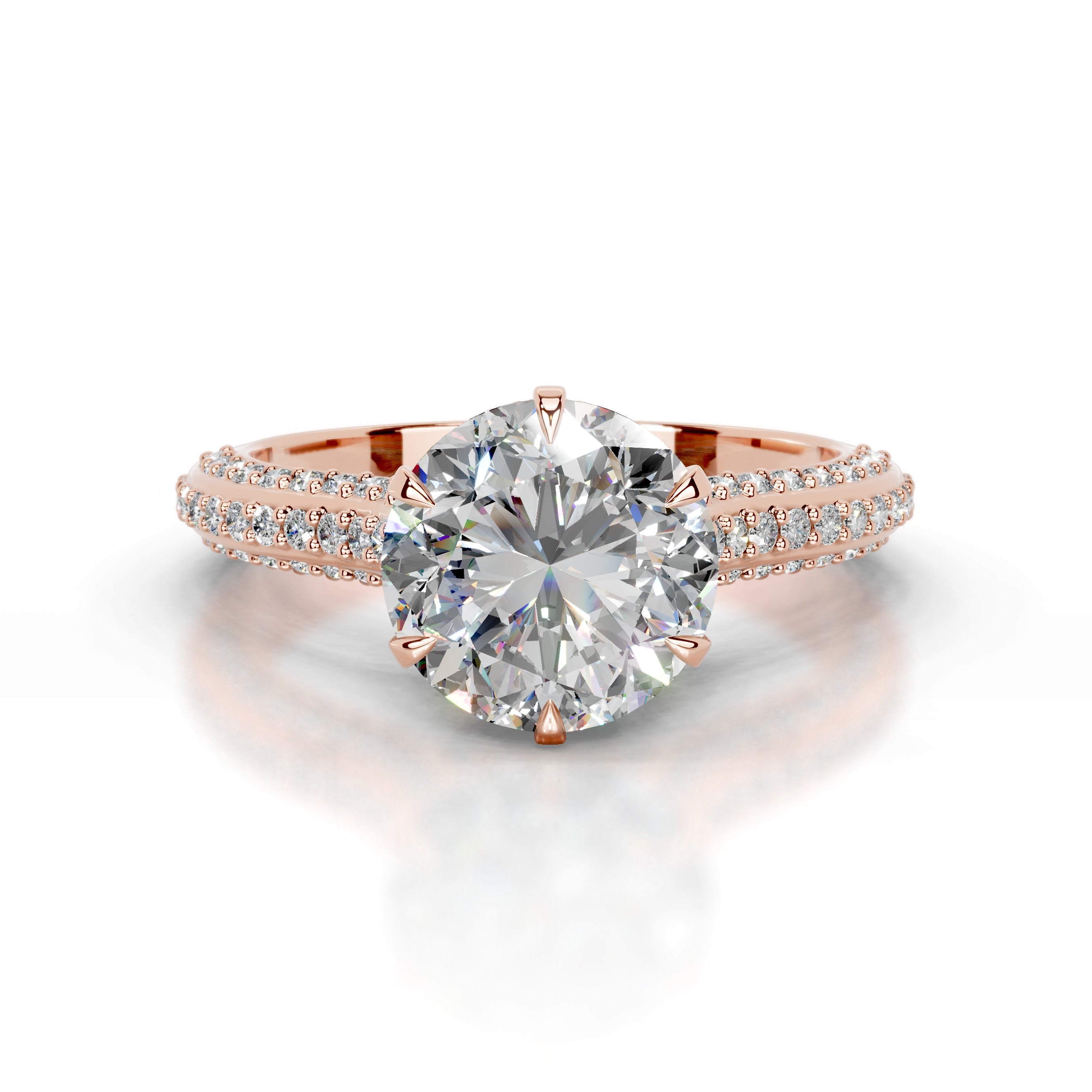 Joana Moissanite & Diamond Ring - 14K Rose Gold