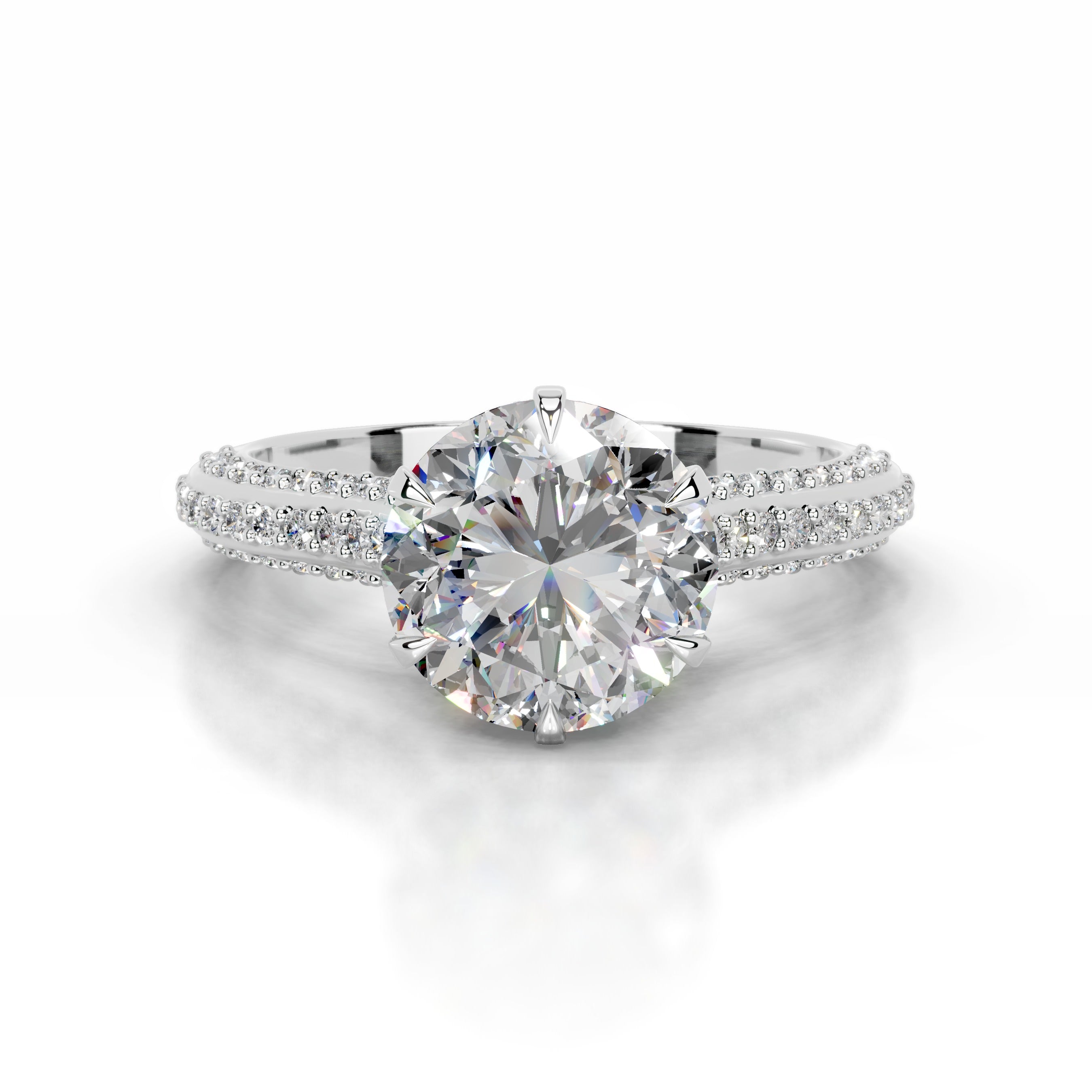 Joana Moissanite & Diamond Ring - Platinum