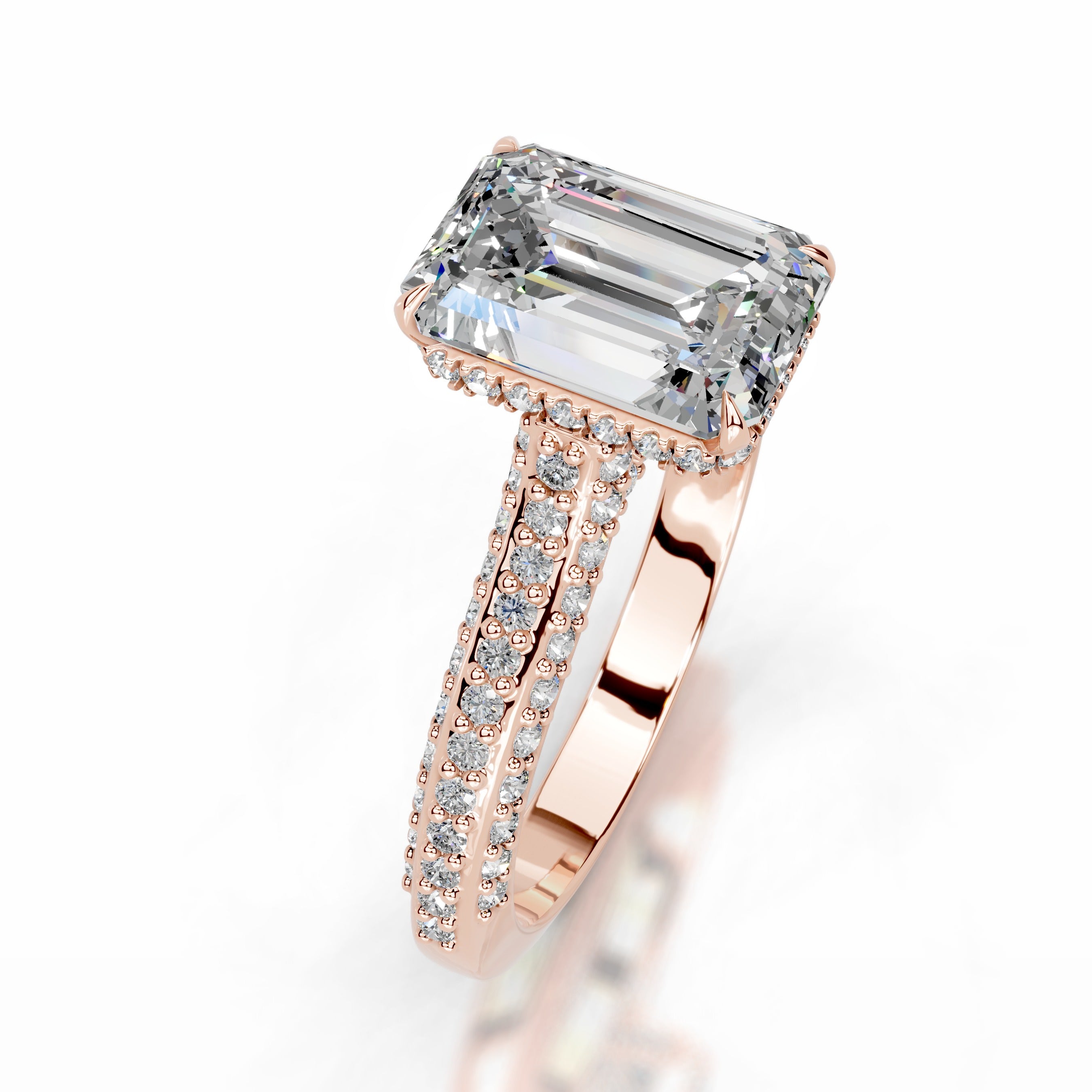 Joana Moissanite & Diamond Ring - 14K Rose Gold