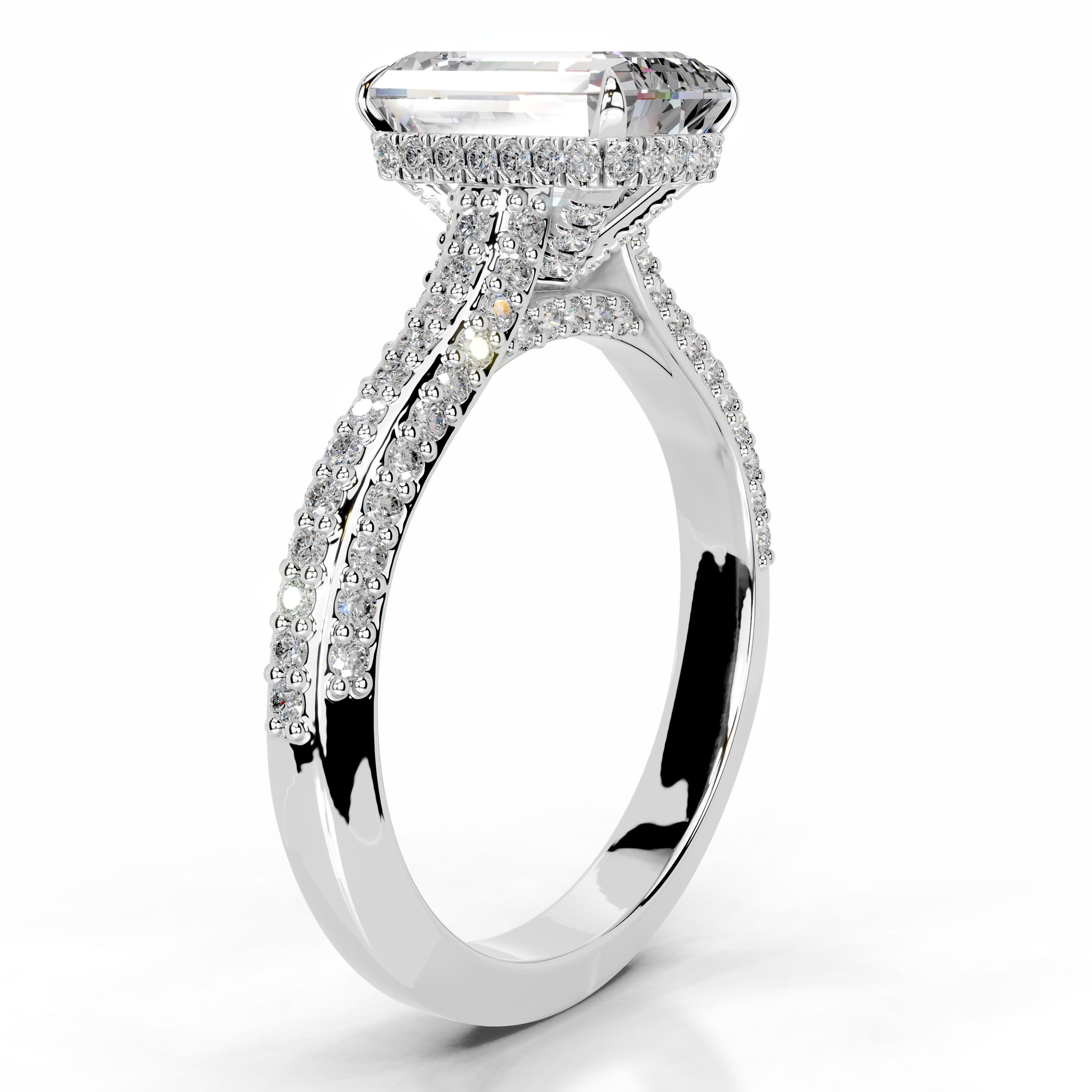Joana Moissanite & Diamond Ring - 14K White Gold