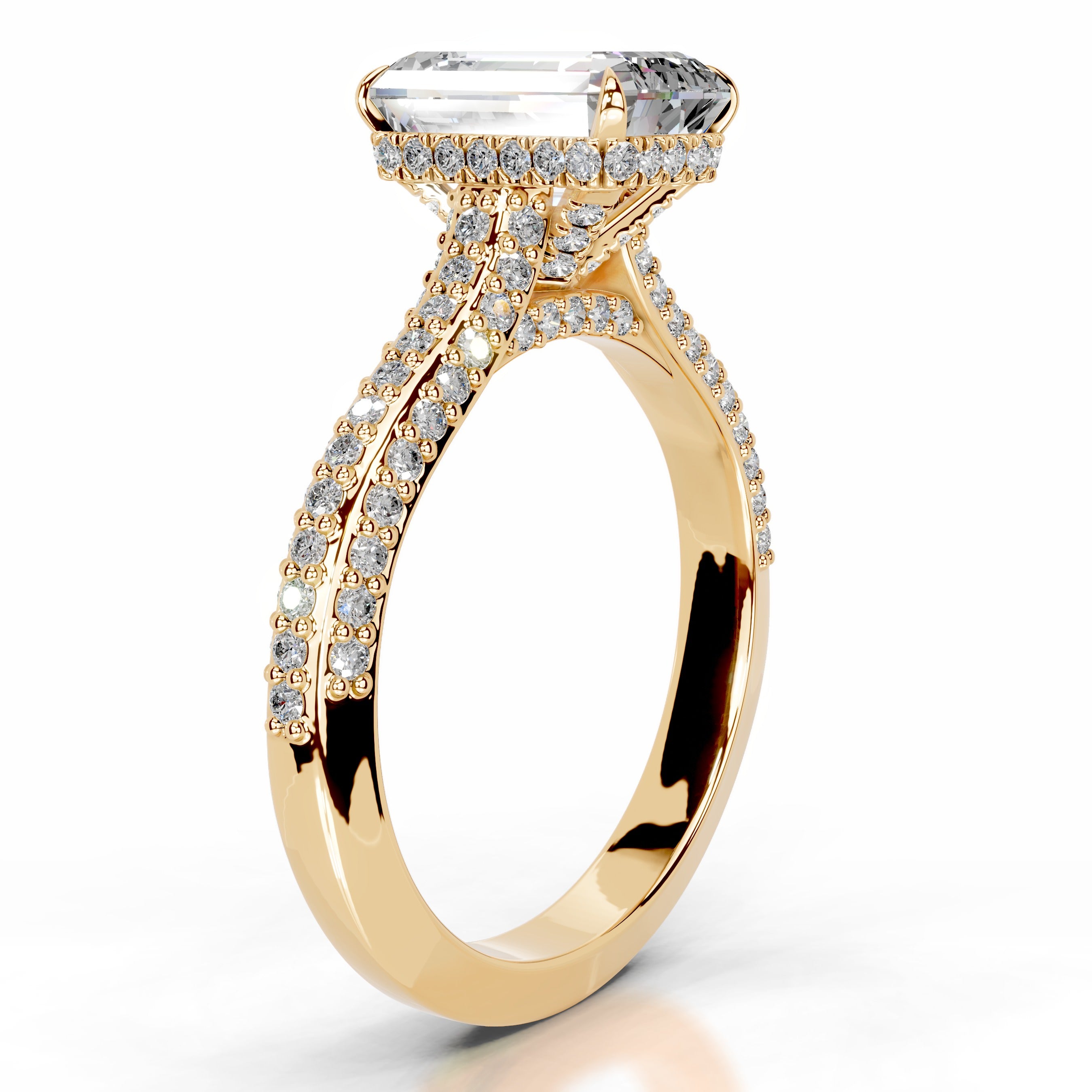 Joana Moissanite & Diamond Ring - 18K Yellow Gold