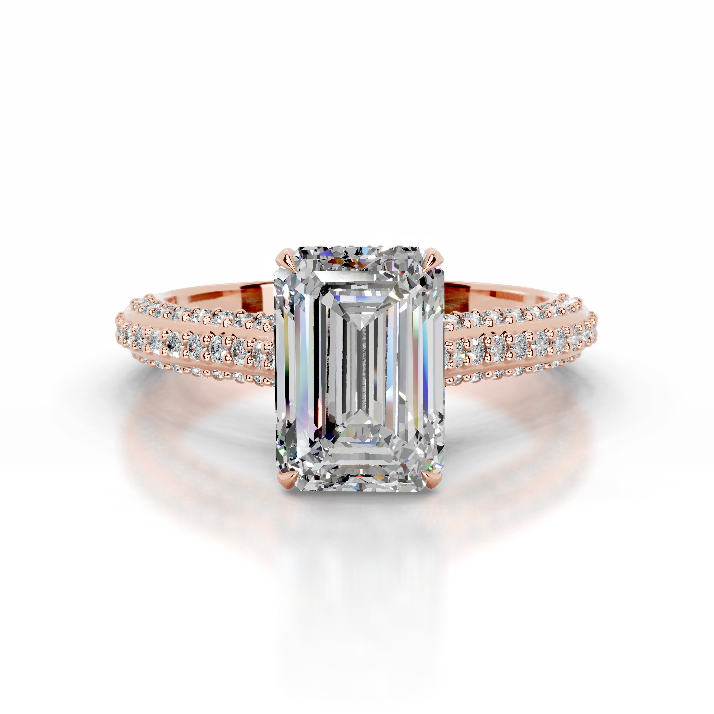 Joana Moissanite & Diamond Ring - 14K Rose Gold