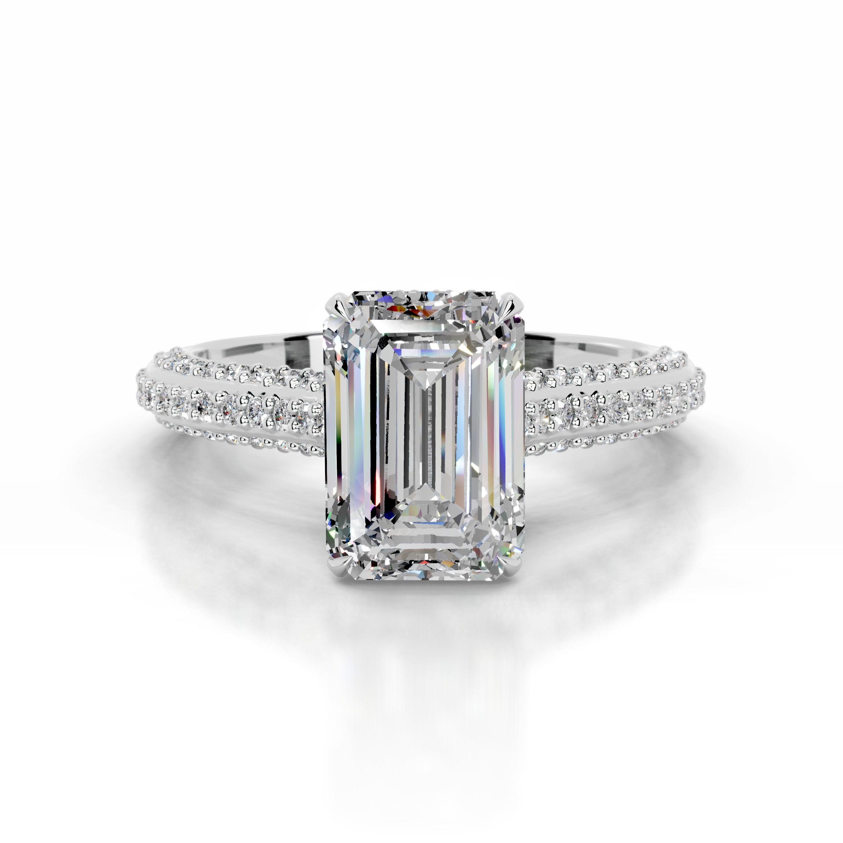 Joana Moissanite & Diamond Ring - Platinum