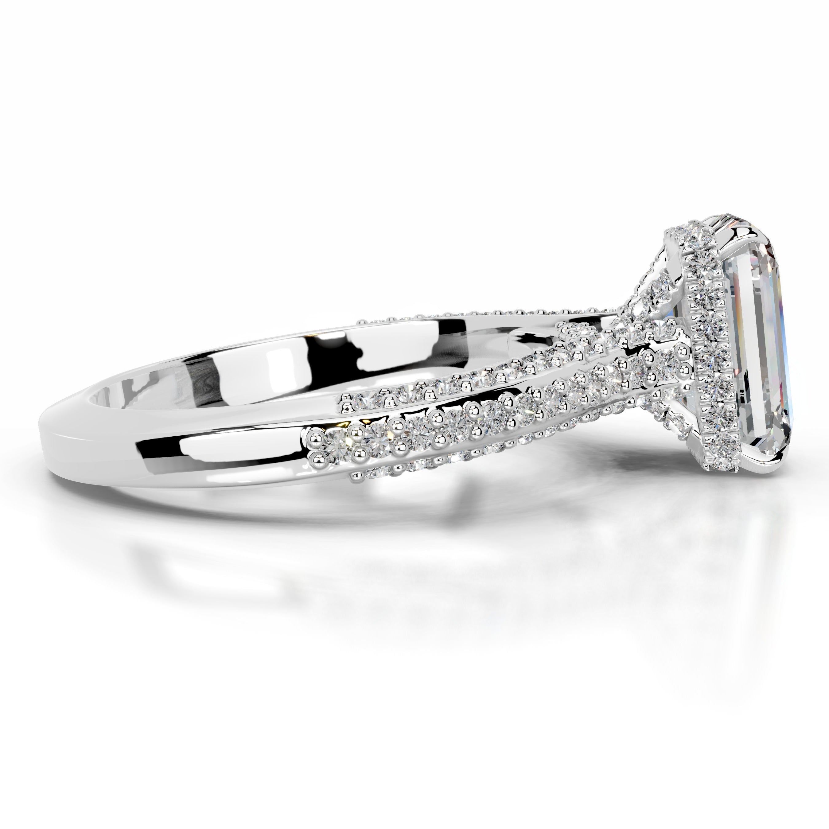 Joana Moissanite & Diamond Ring - 14K White Gold