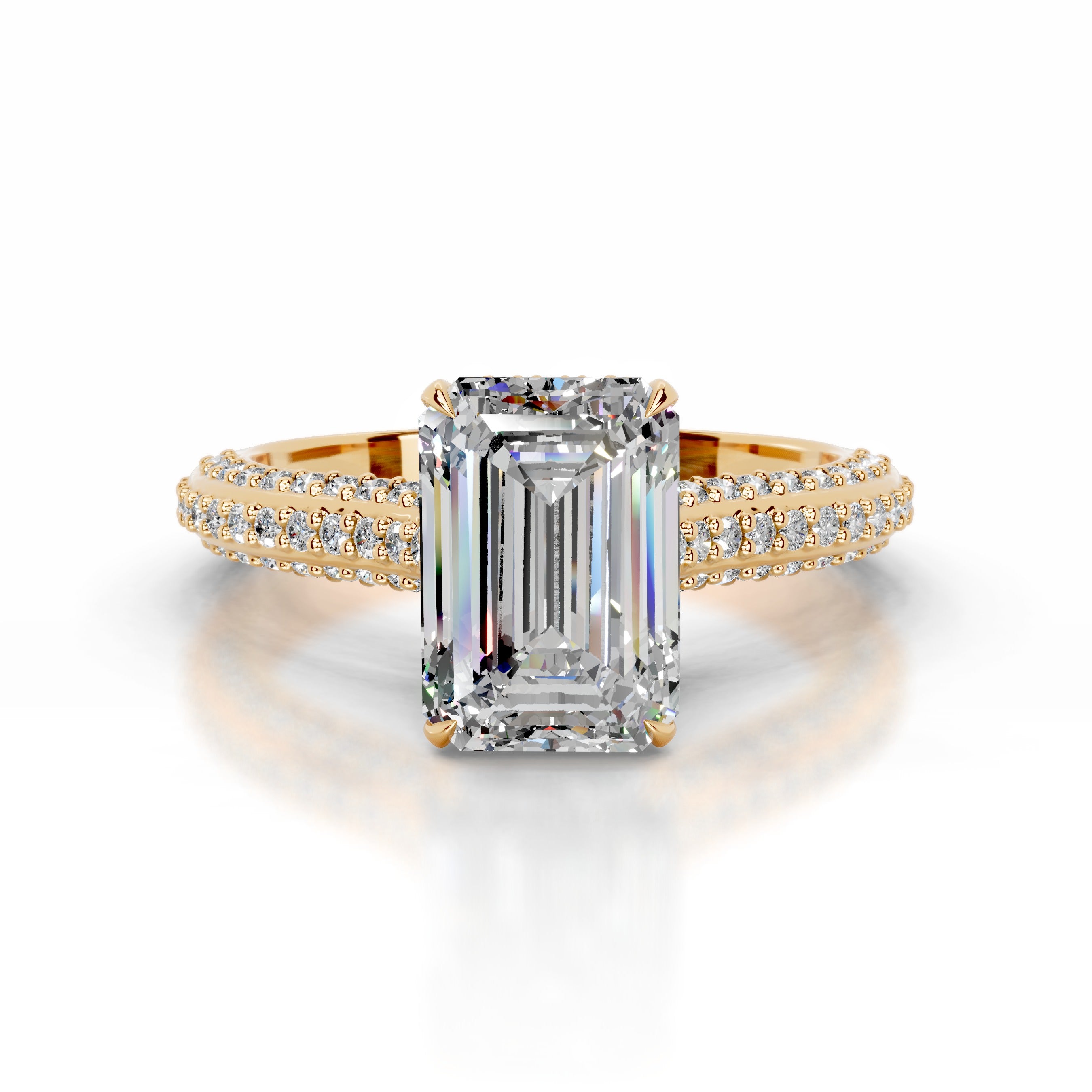 Joana Moissanite & Diamond Ring - 18K Yellow Gold