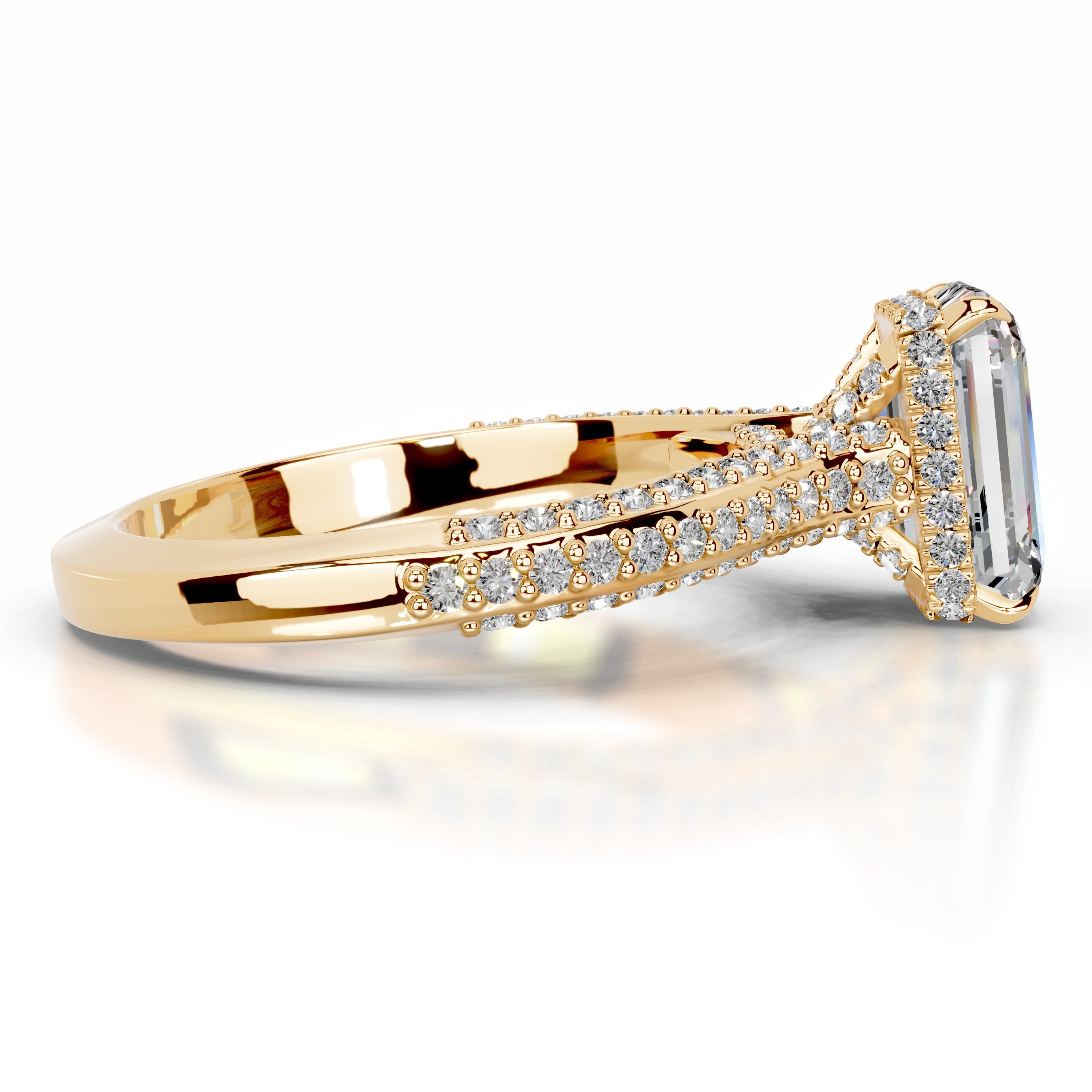 Joana Moissanite & Diamond Ring - 18K Yellow Gold