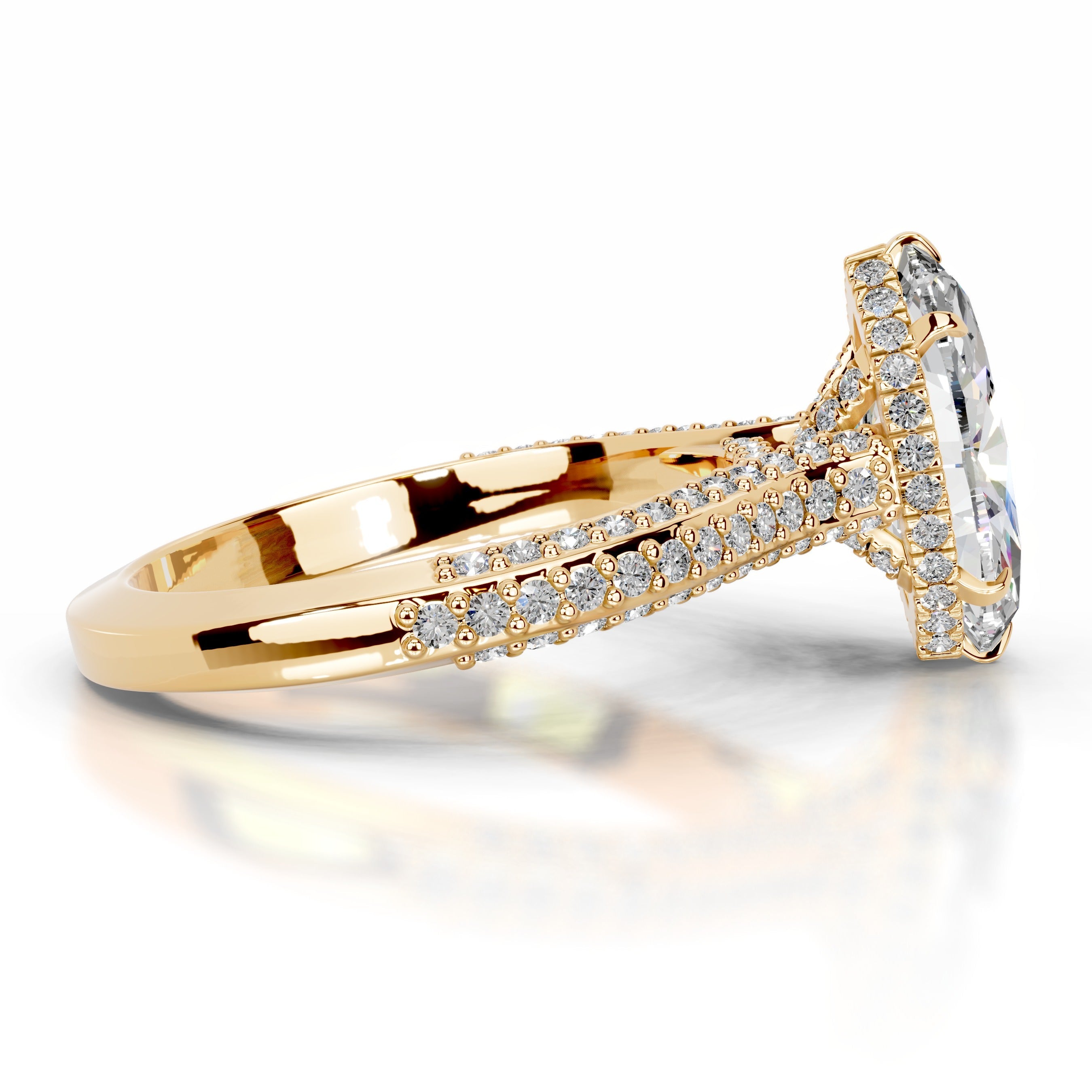 Joana Moissanite & Diamond Ring - 18K Yellow Gold (RTS)