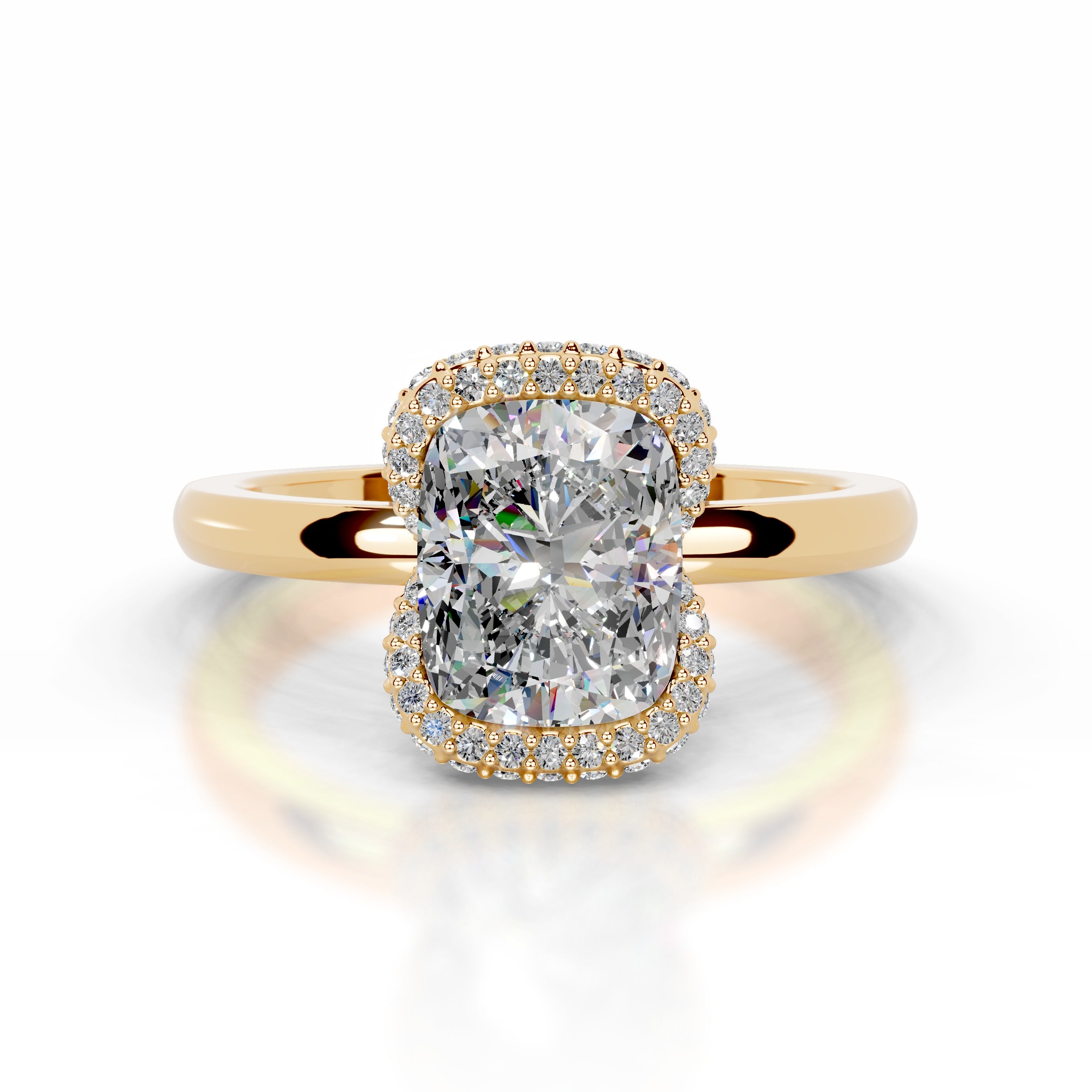 Bowie Moissanite & Diamond Ring - 18K Yellow Gold