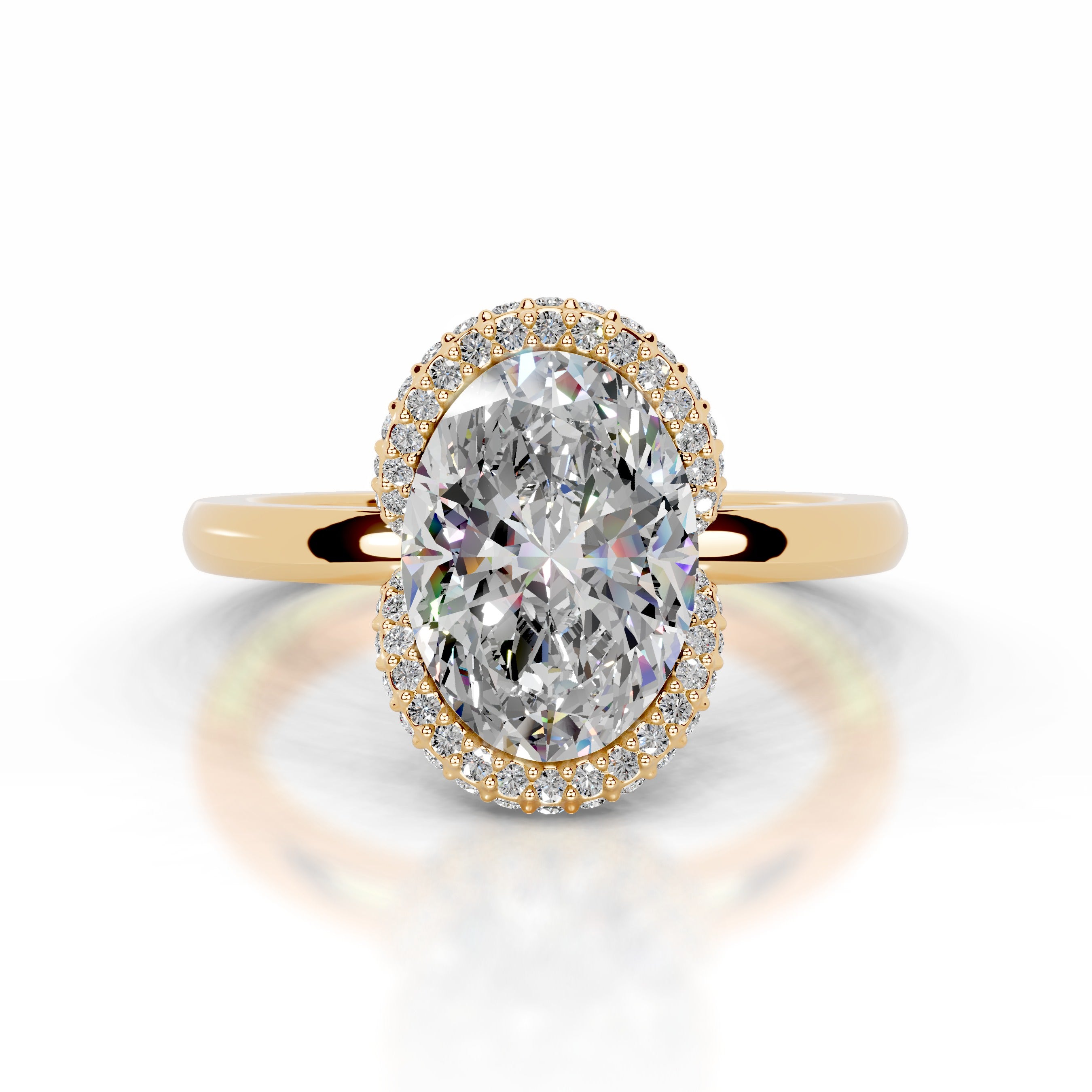 Bowie Moissanite & Diamond Ring - 18K Yellow Gold