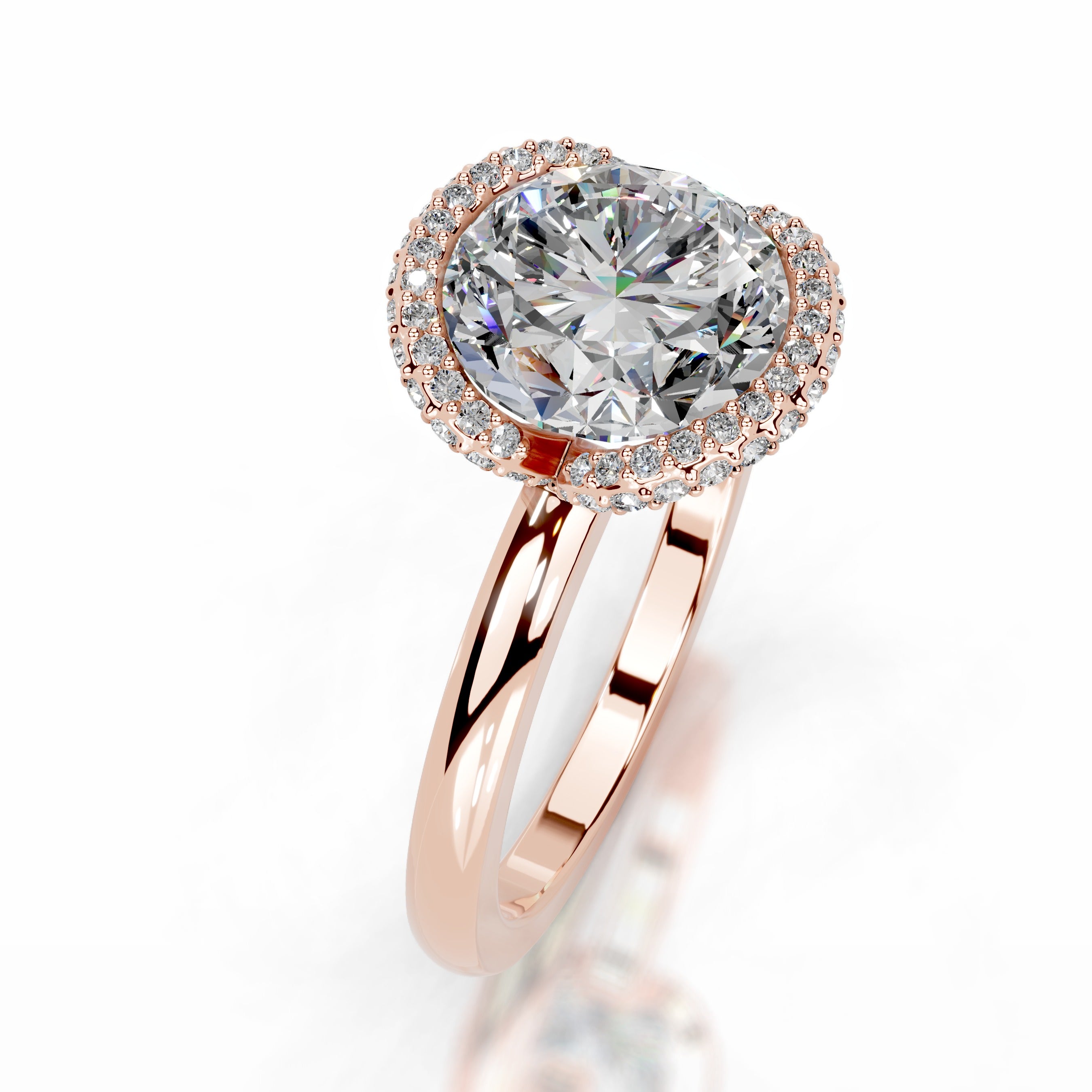 Bowie Moissanite & Diamond Ring - 14K Rose Gold