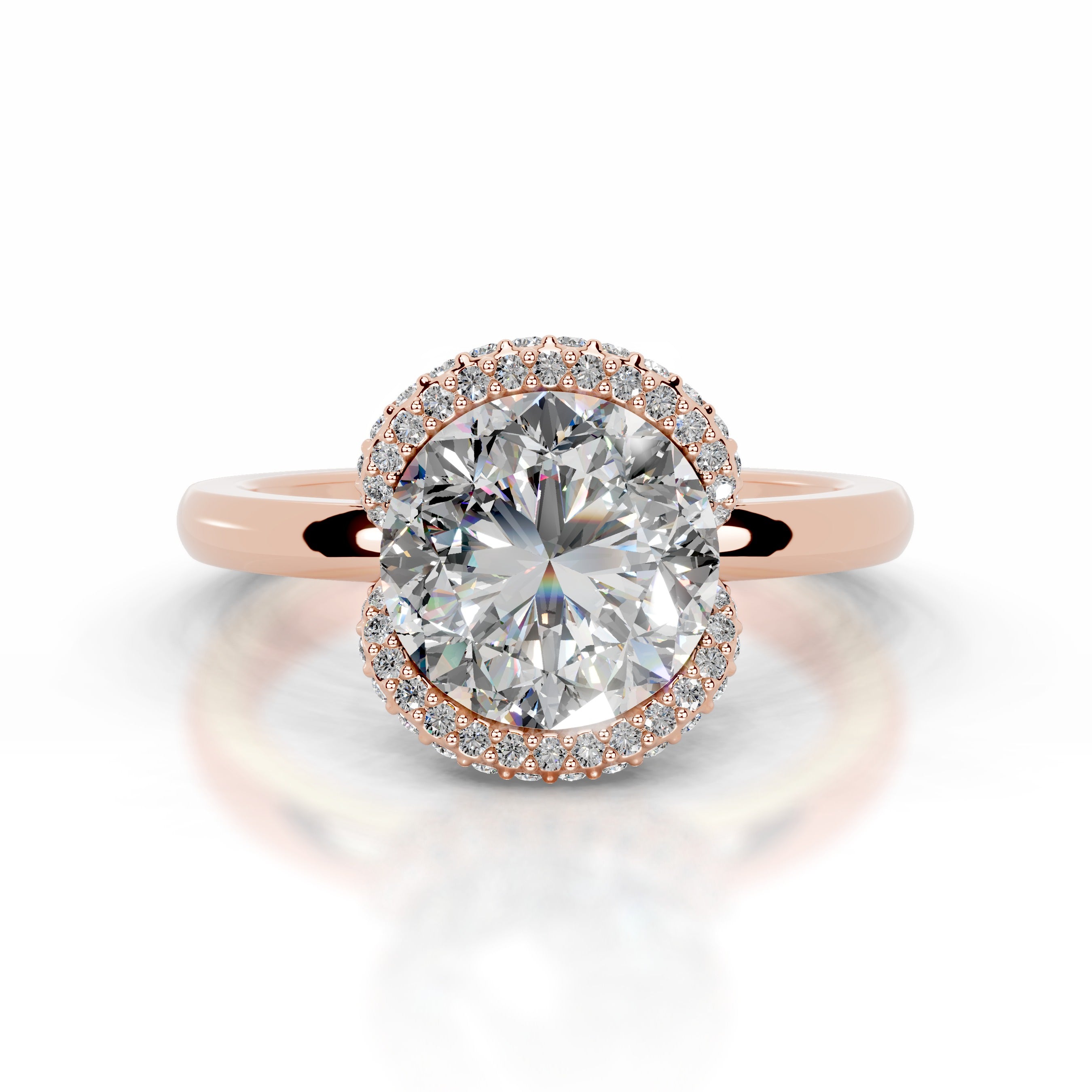 Bowie Moissanite & Diamond Ring - 14K Rose Gold