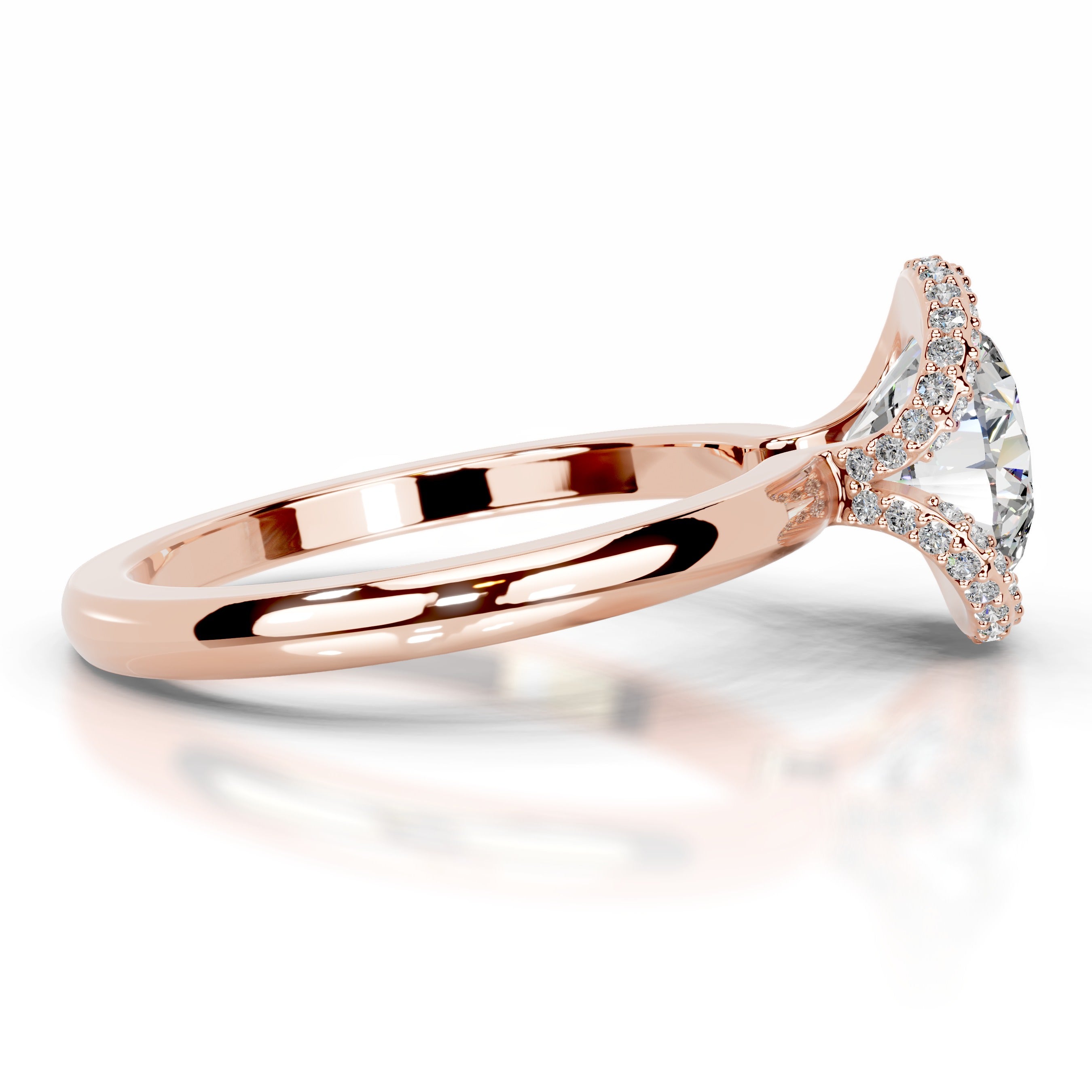 Bowie Moissanite & Diamond Ring - 14K Rose Gold