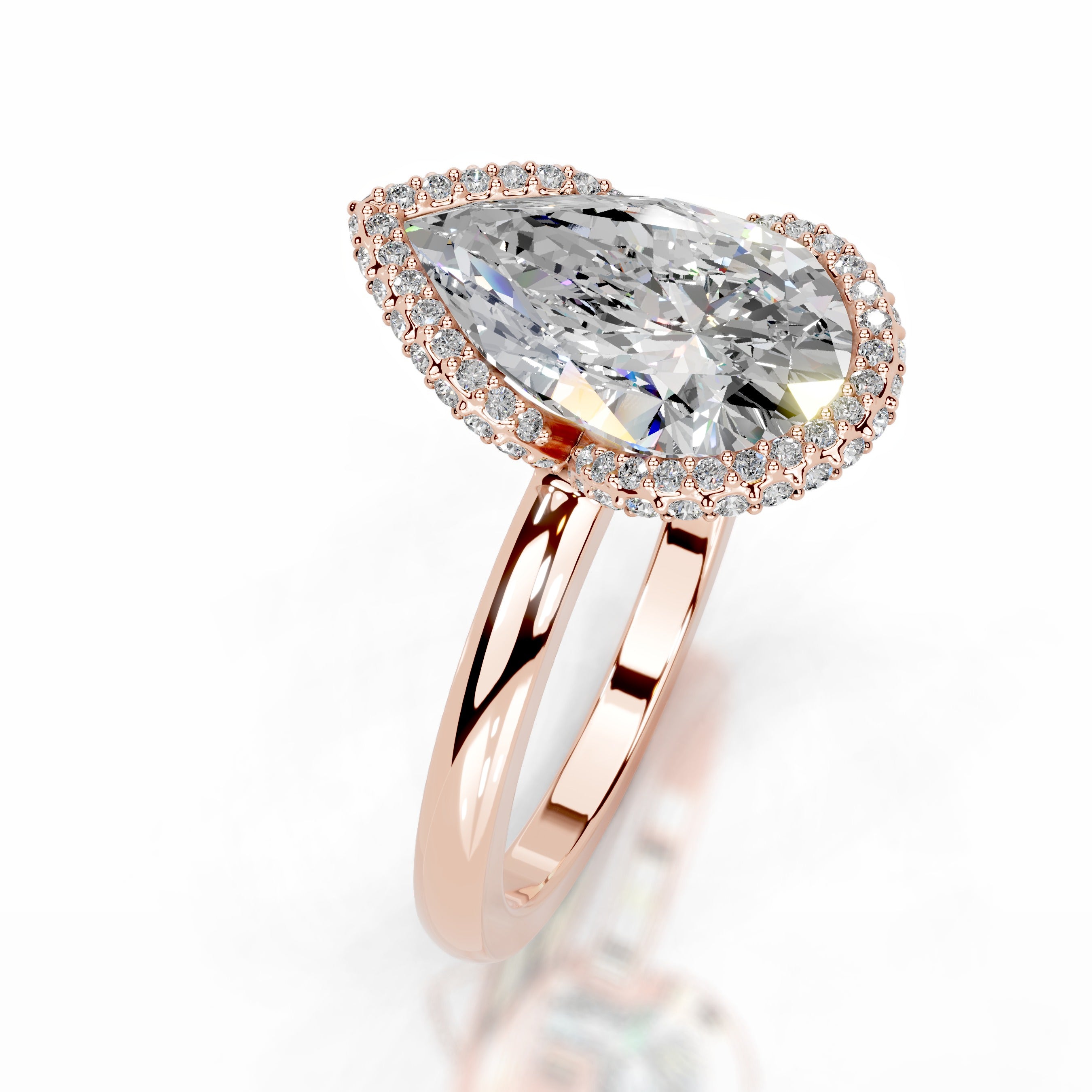 Bowie Moissanite & Diamond Ring - 14K Rose Gold