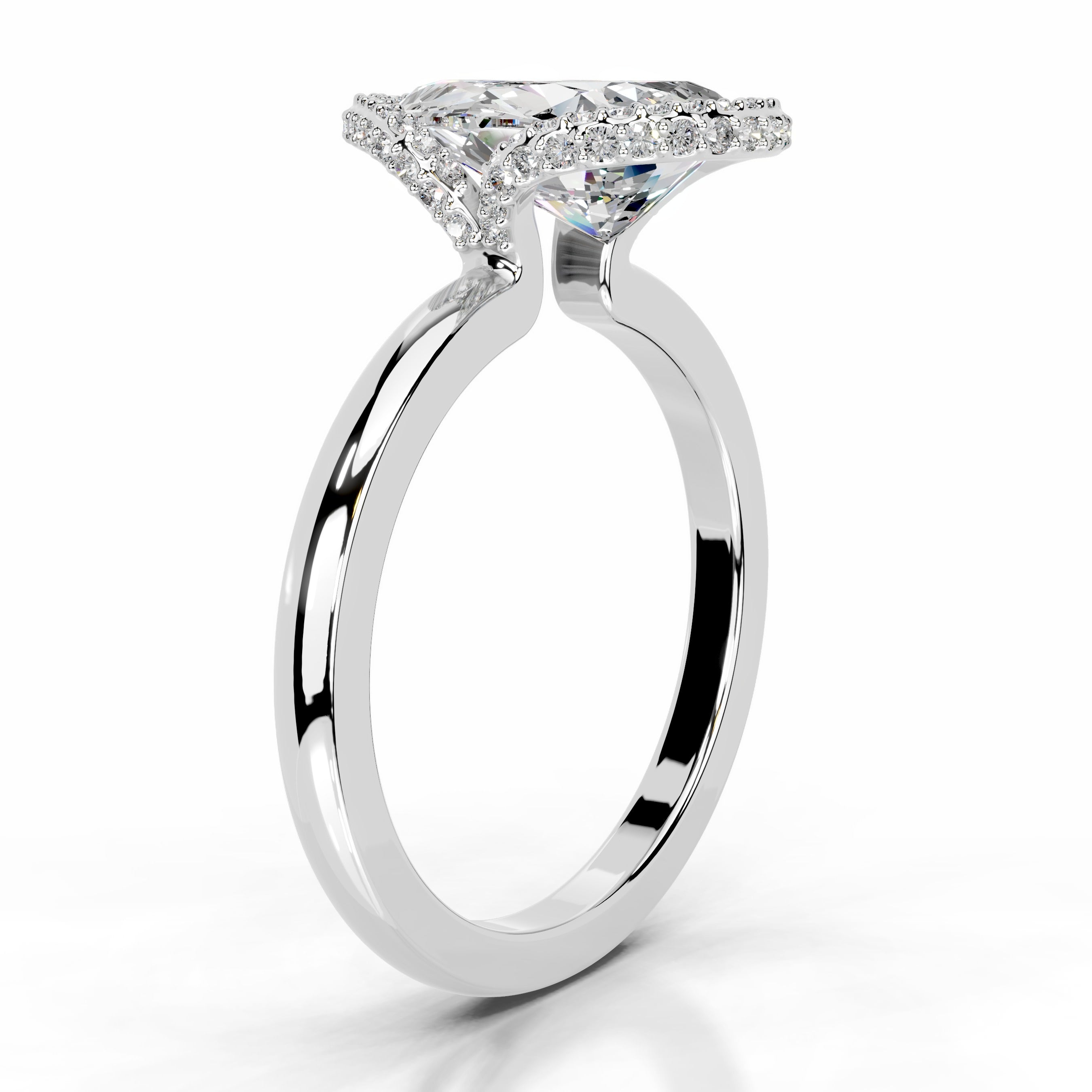 Bowie Moissanite & Diamond Ring - 14K White Gold