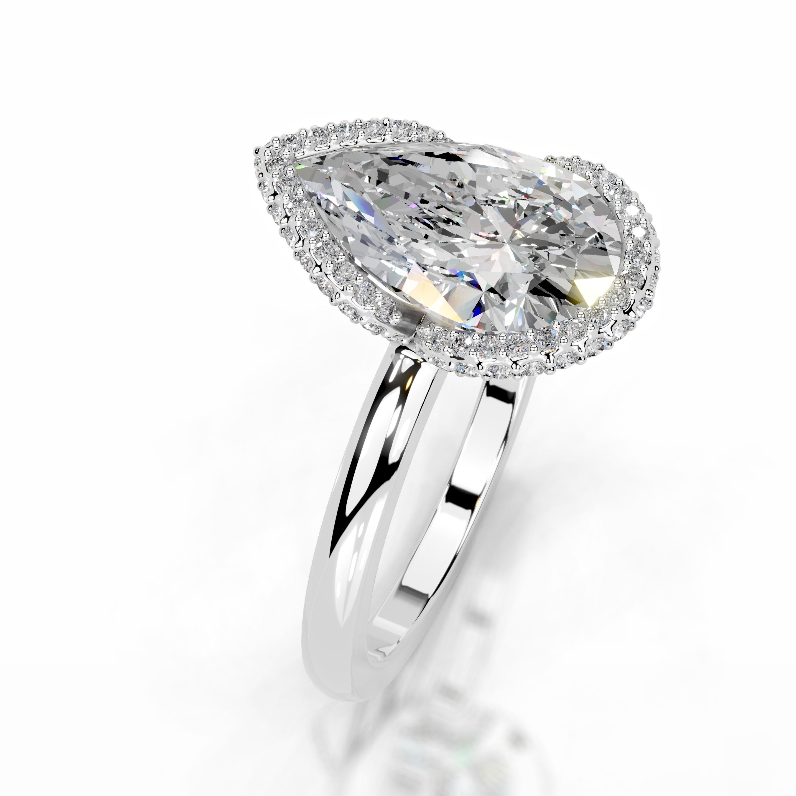 Bowie Moissanite & Diamond Ring - Platinum