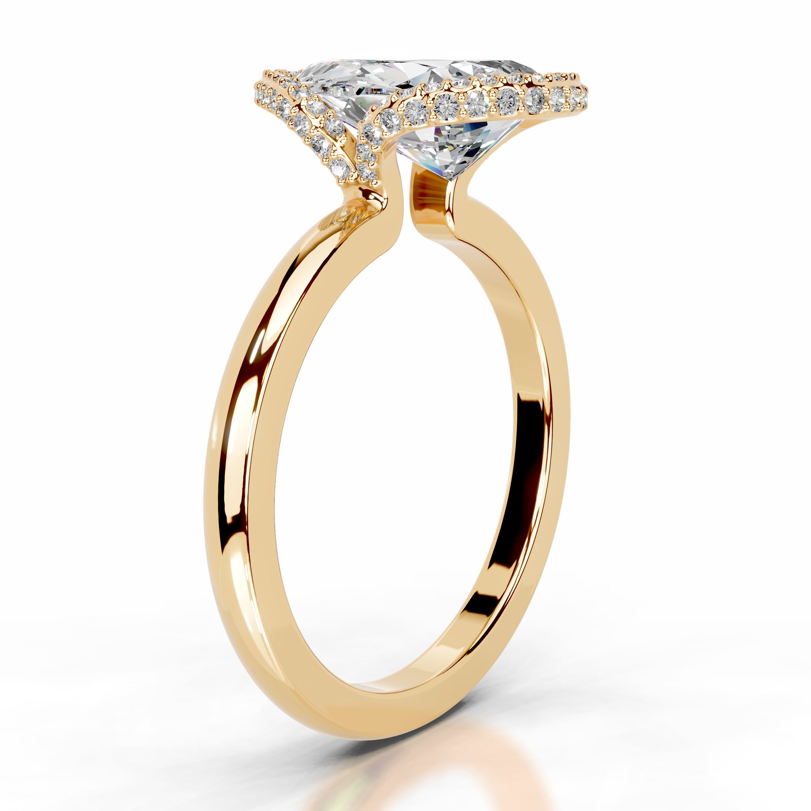 Bowie Moissanite & Diamond Ring - 18K Yellow Gold