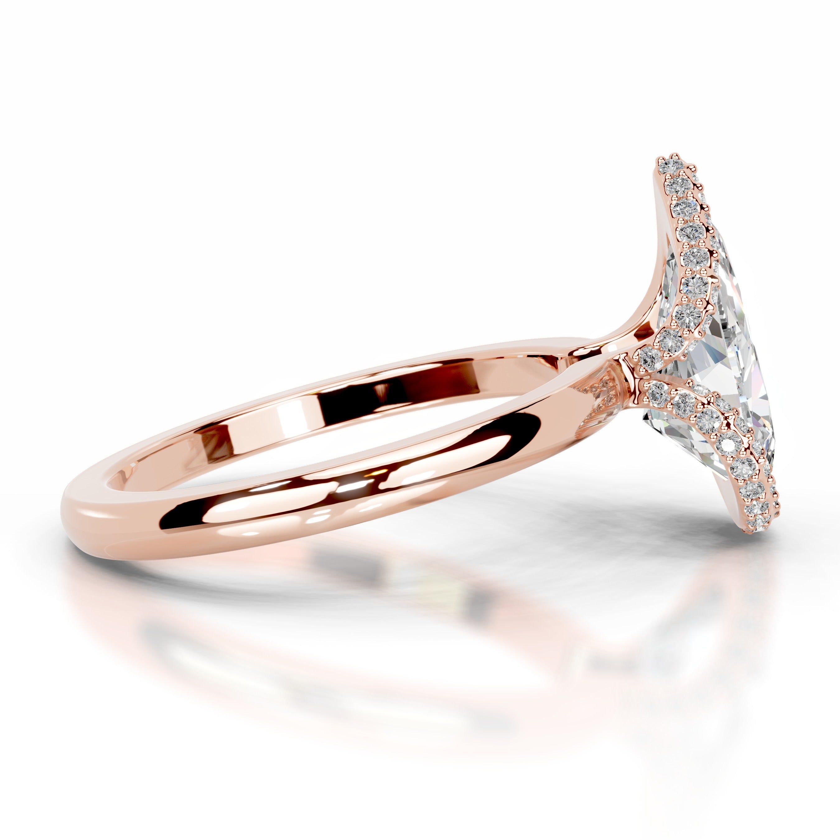 Bowie Moissanite & Diamond Ring - 14K Rose Gold