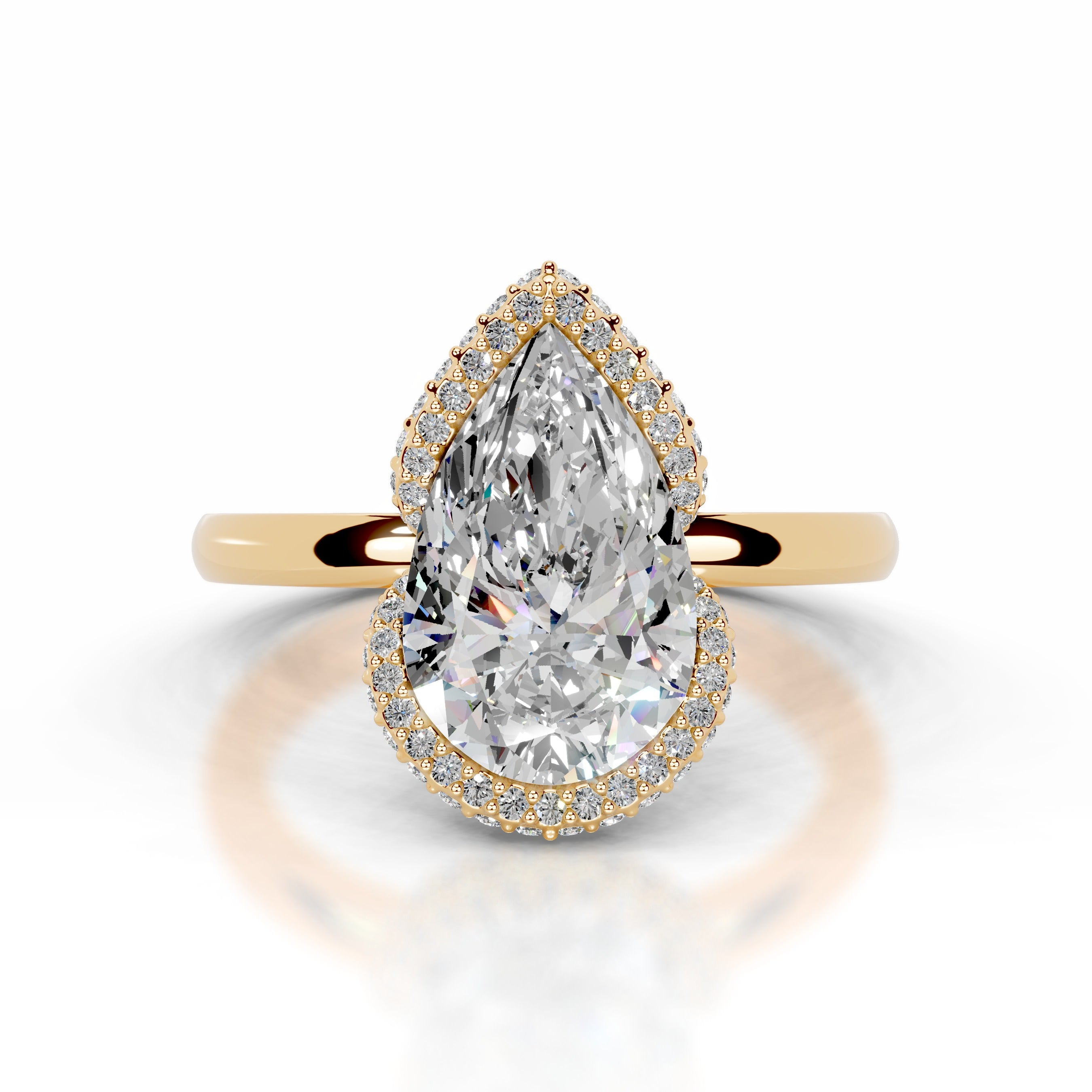 Bowie Moissanite & Diamond Ring - 18K Yellow Gold