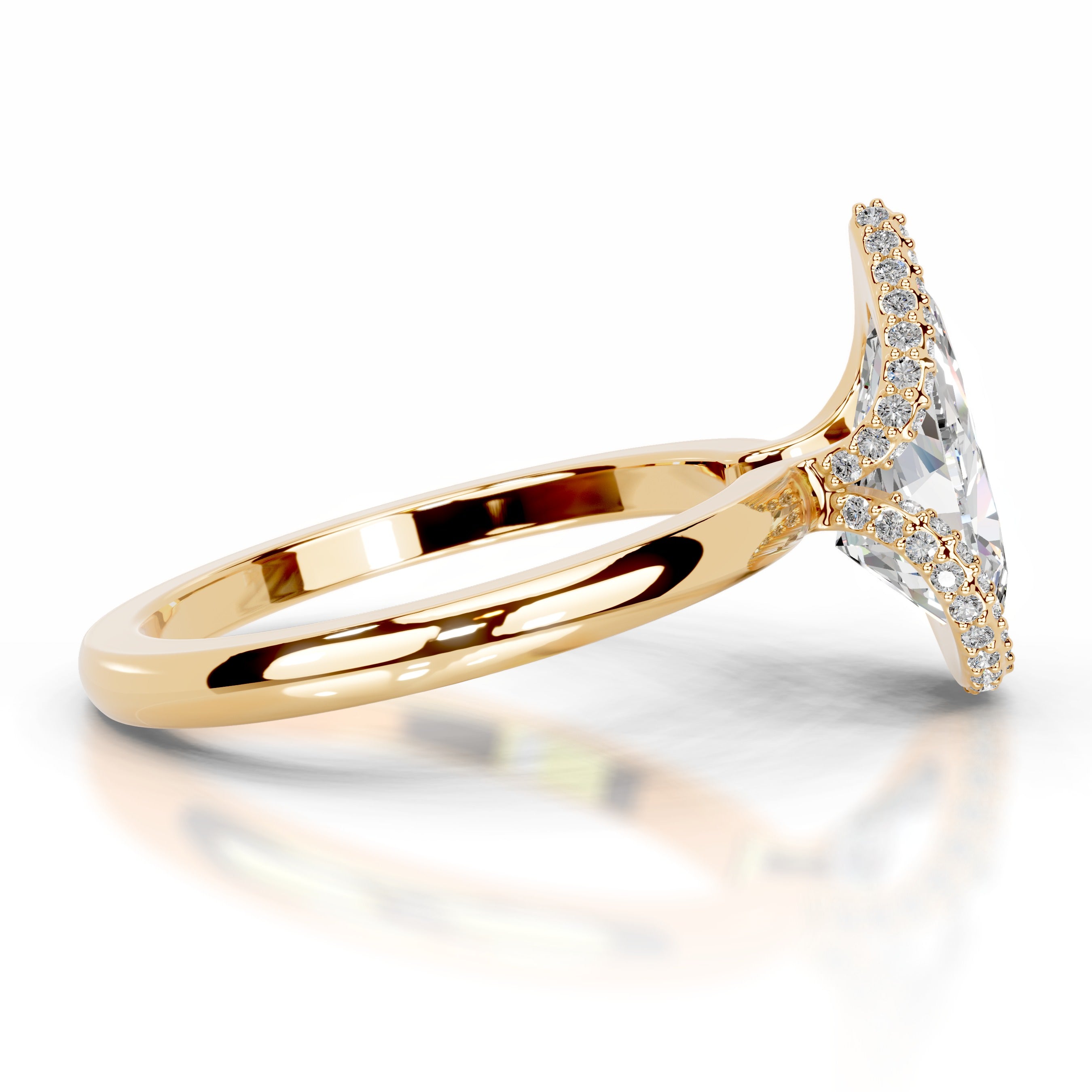 Bowie Moissanite & Diamond Ring - 18K Yellow Gold