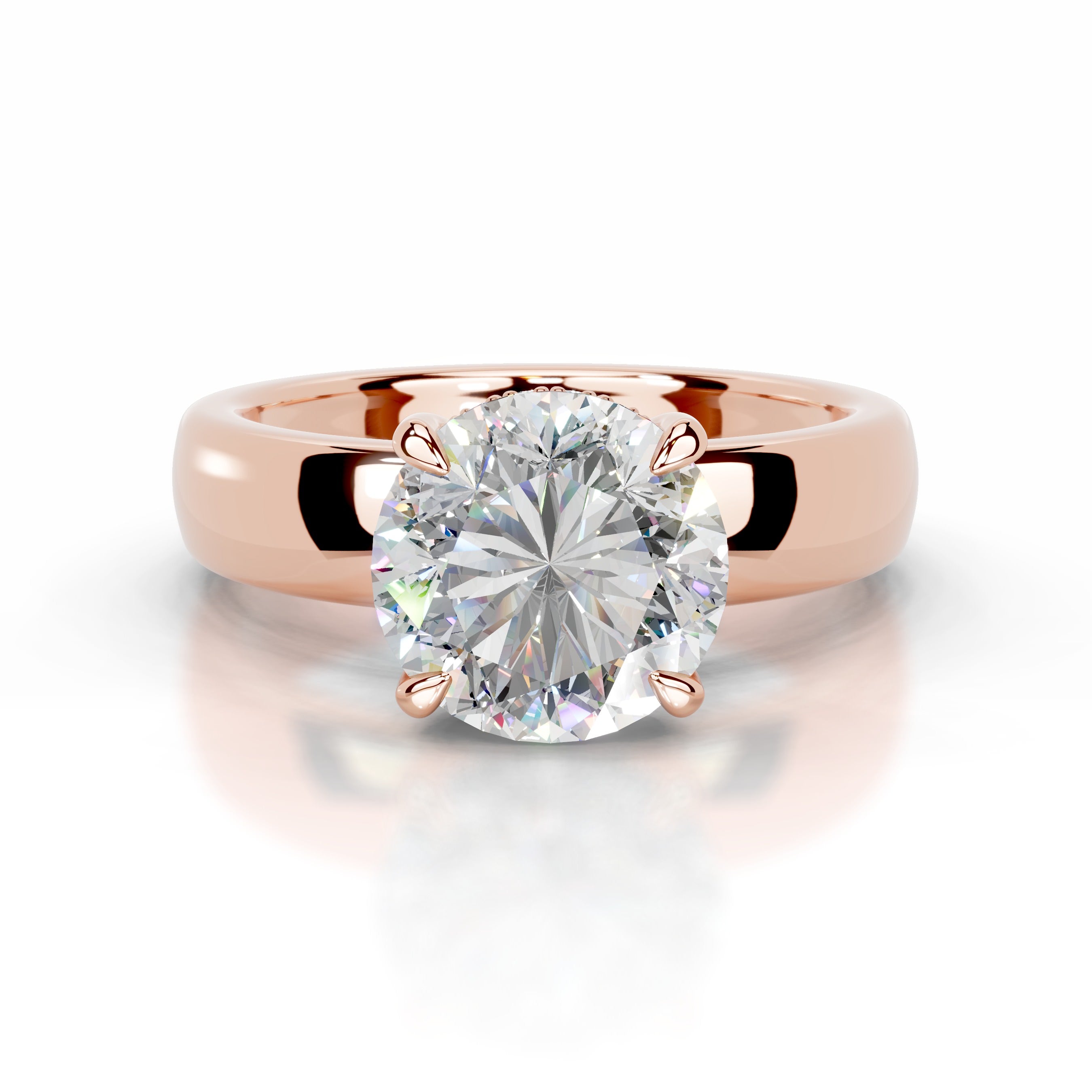 Lux Moissanite & Diamond Ring - 14K Rose Gold