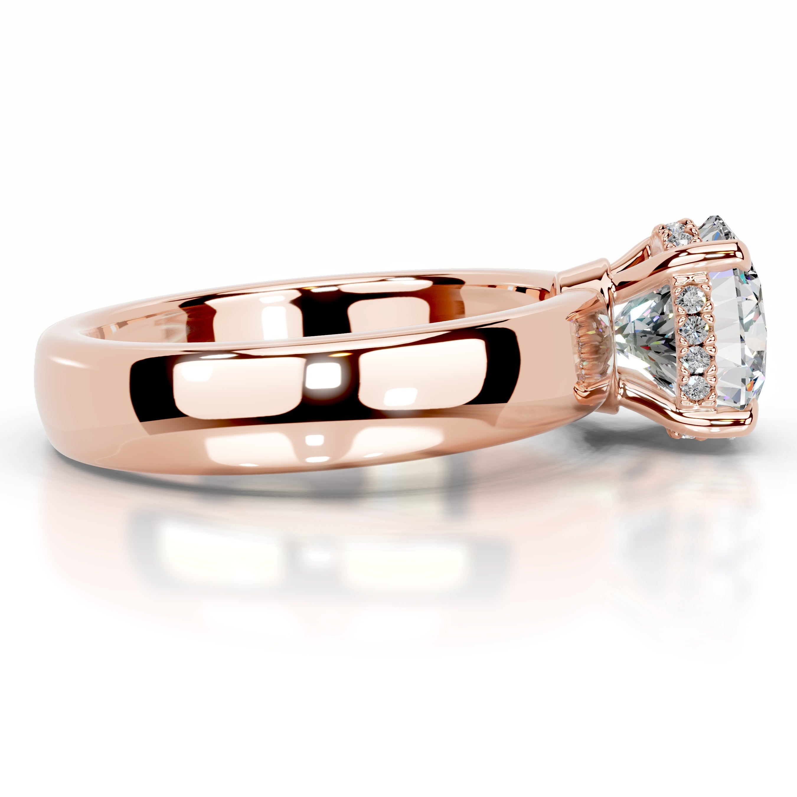 Lux Moissanite & Diamond Ring - 14K Rose Gold