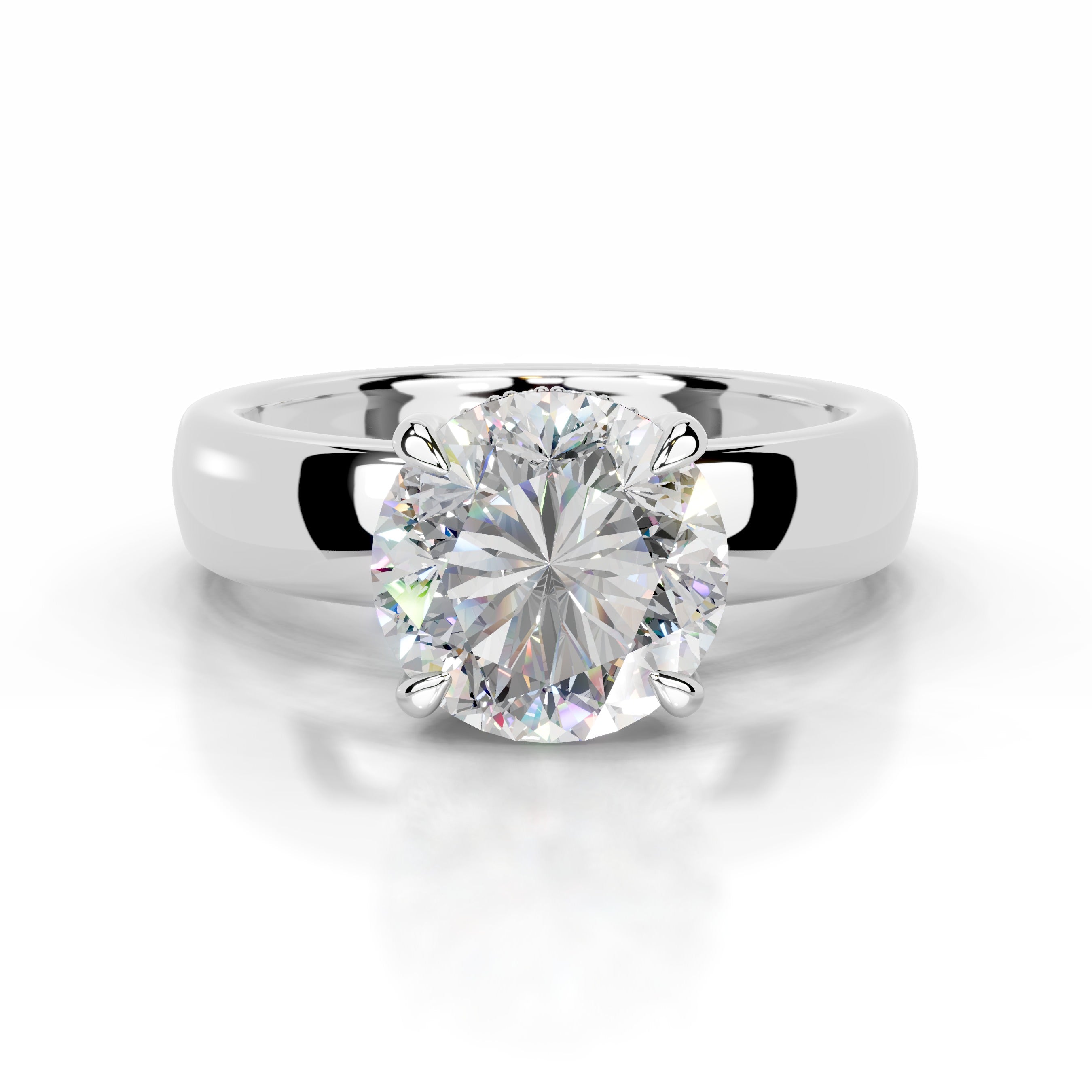 Lux Moissanite & Diamond Ring - 18K White Gold