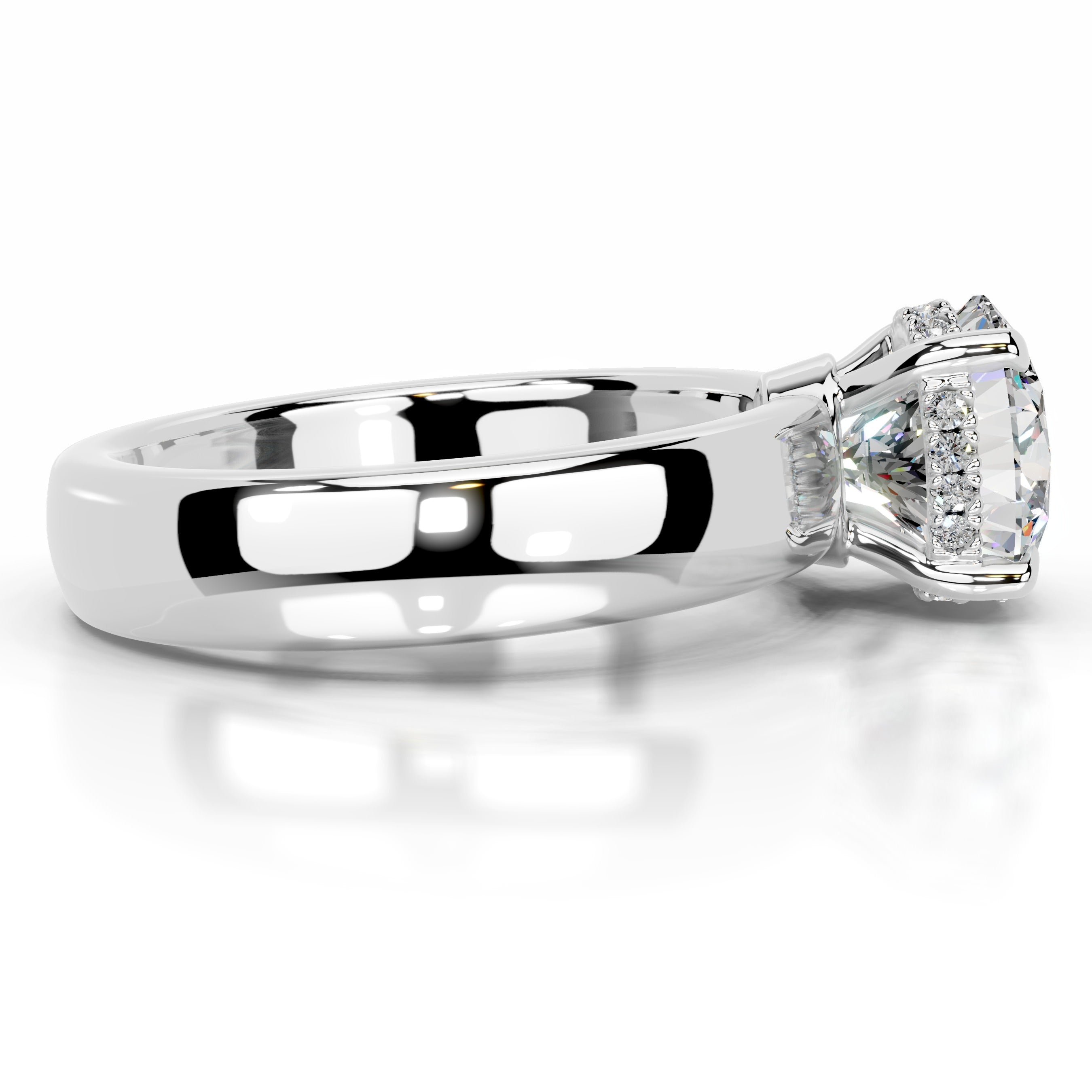 Lux Moissanite & Diamond Ring - Platinum