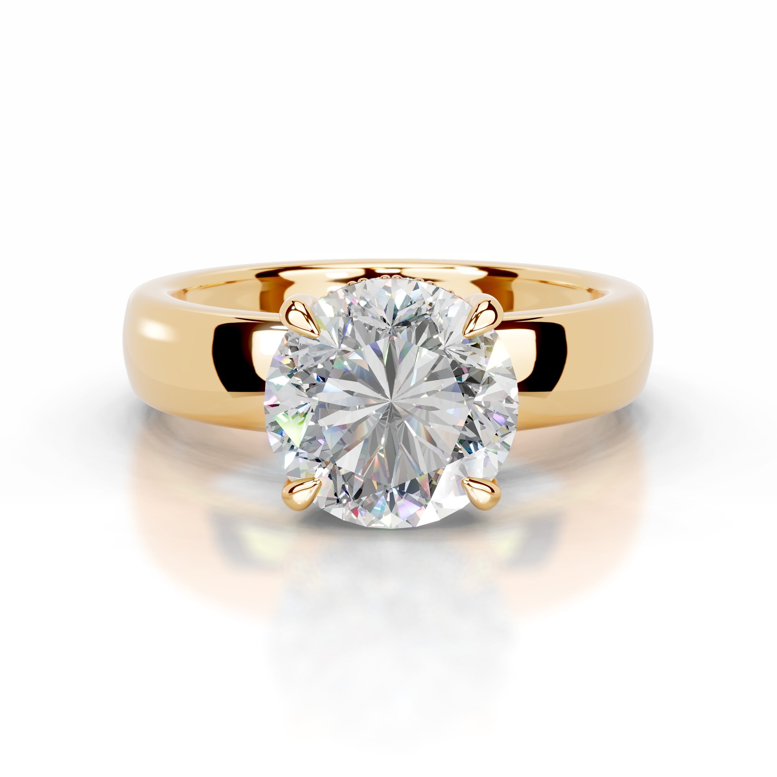 Lux Moissanite & Diamond Ring - 18K Yellow Gold