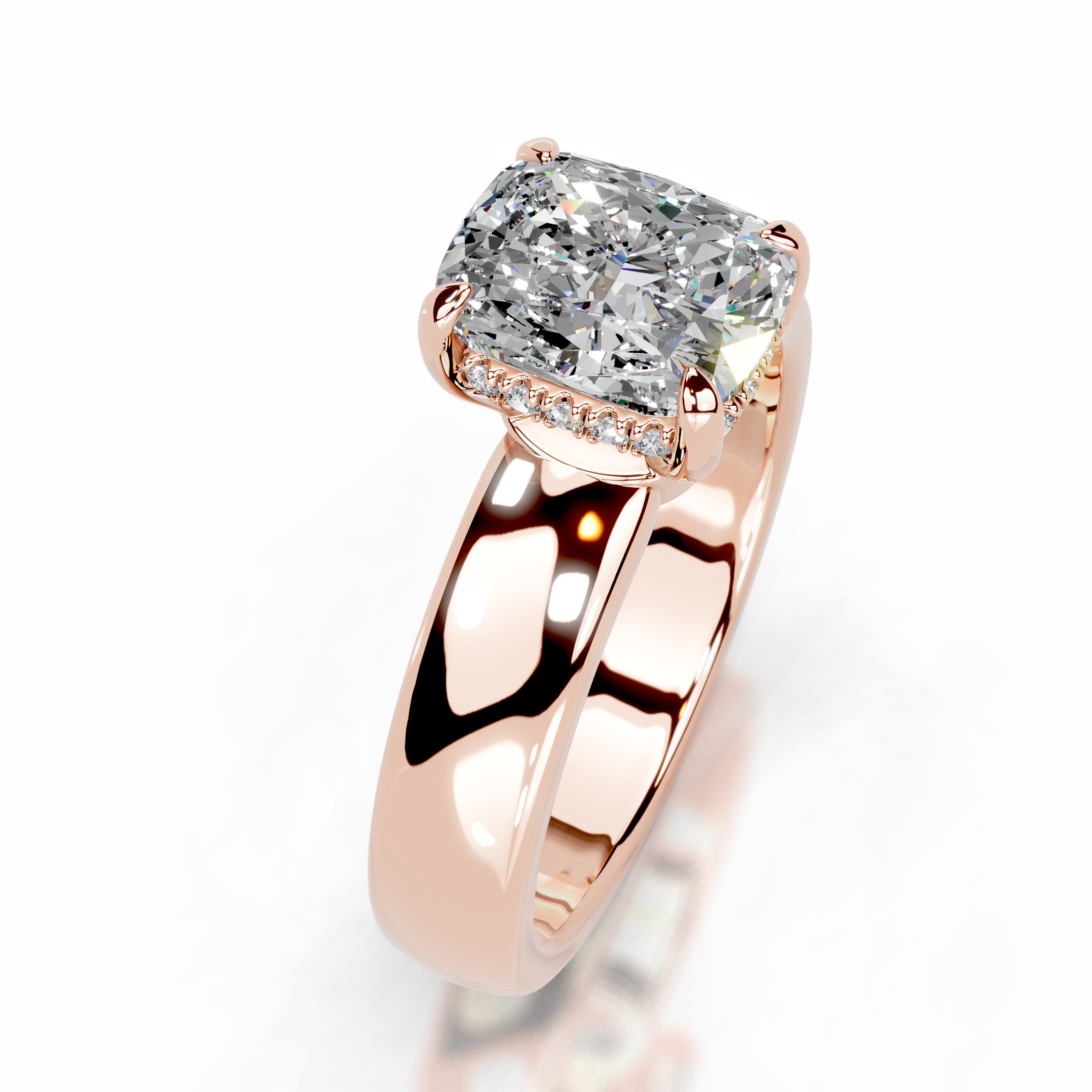 Lux Moissanite & Diamond Ring - 14K Rose Gold