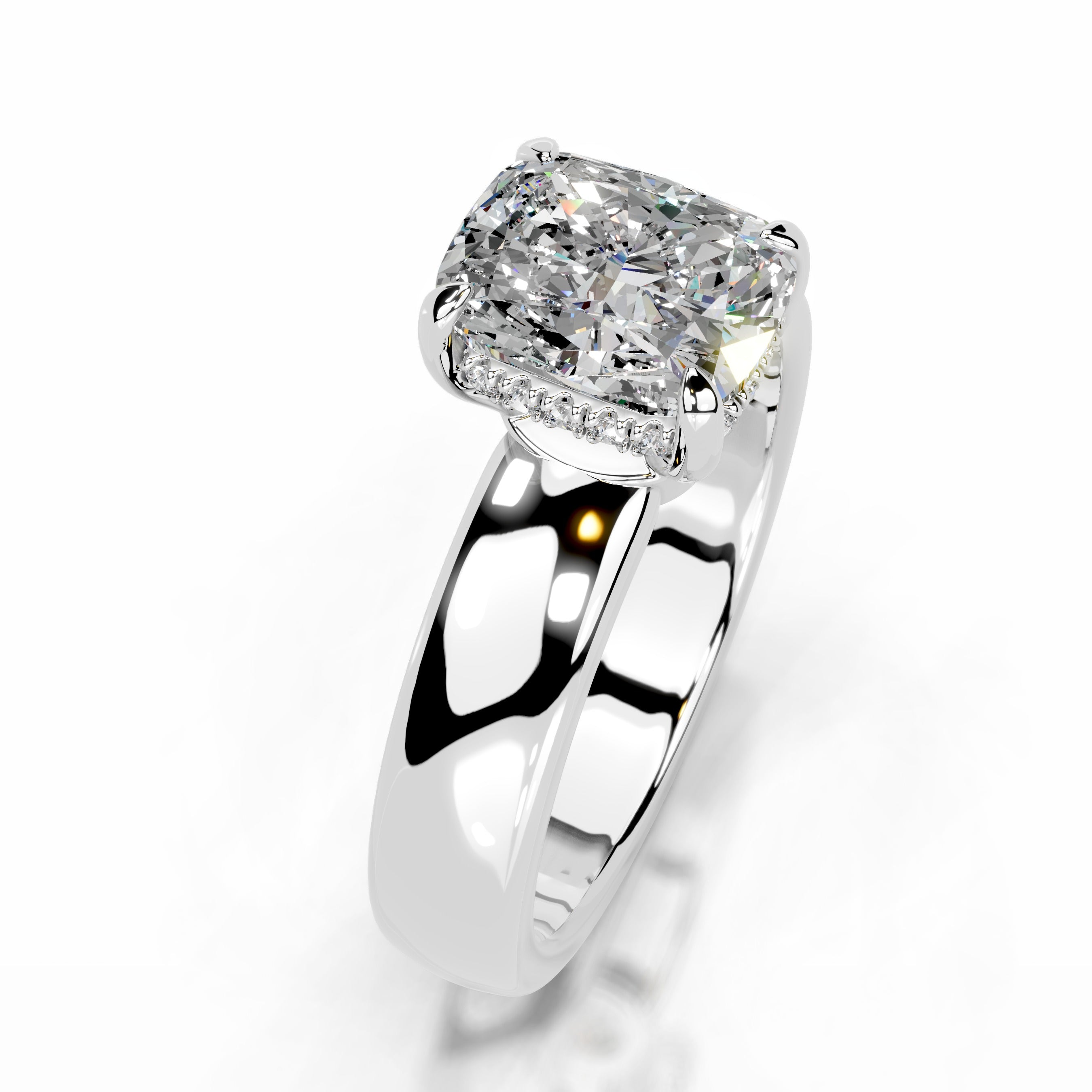 Lux Moissanite & Diamond Ring - 18K White Gold