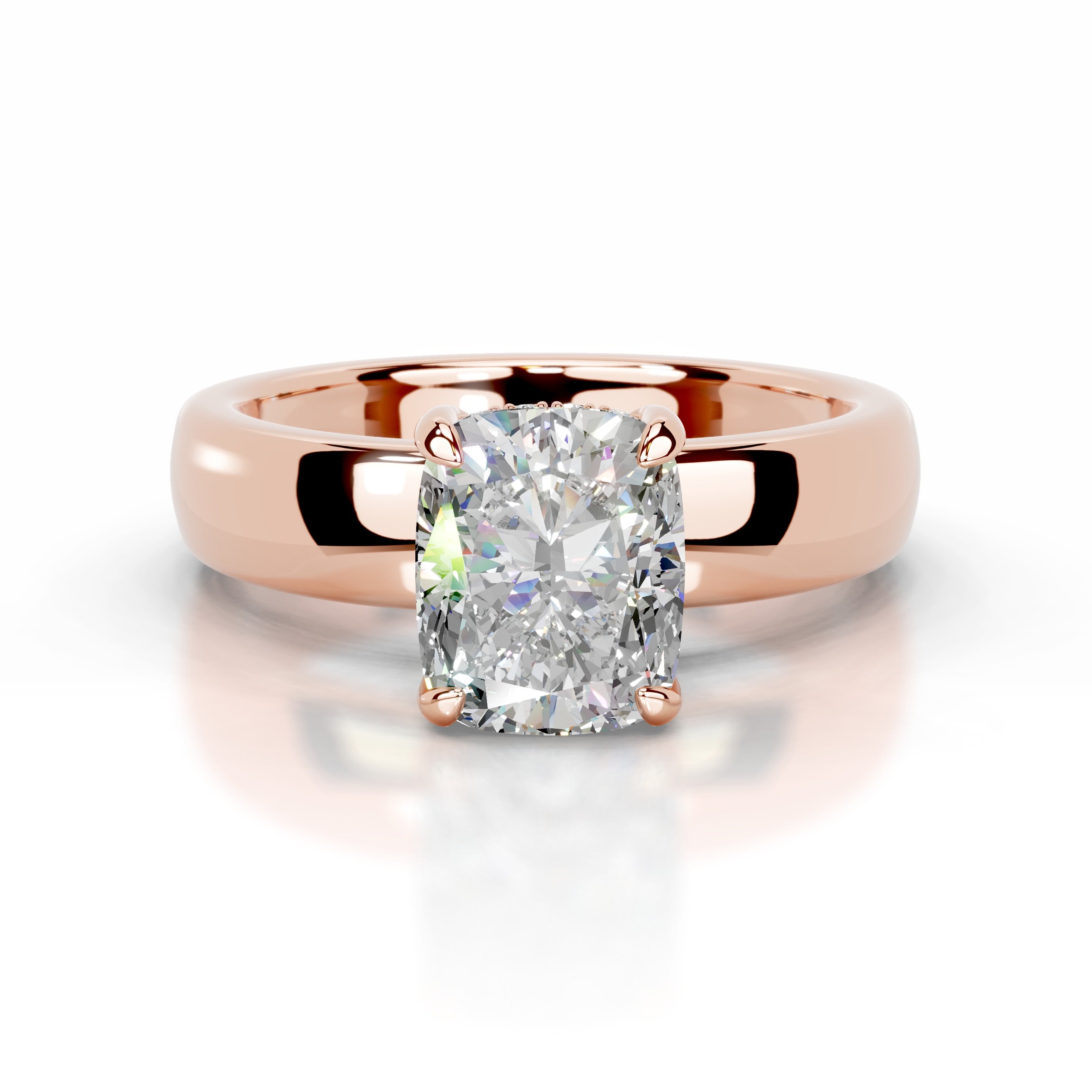 Lux Moissanite & Diamond Ring - 14K Rose Gold