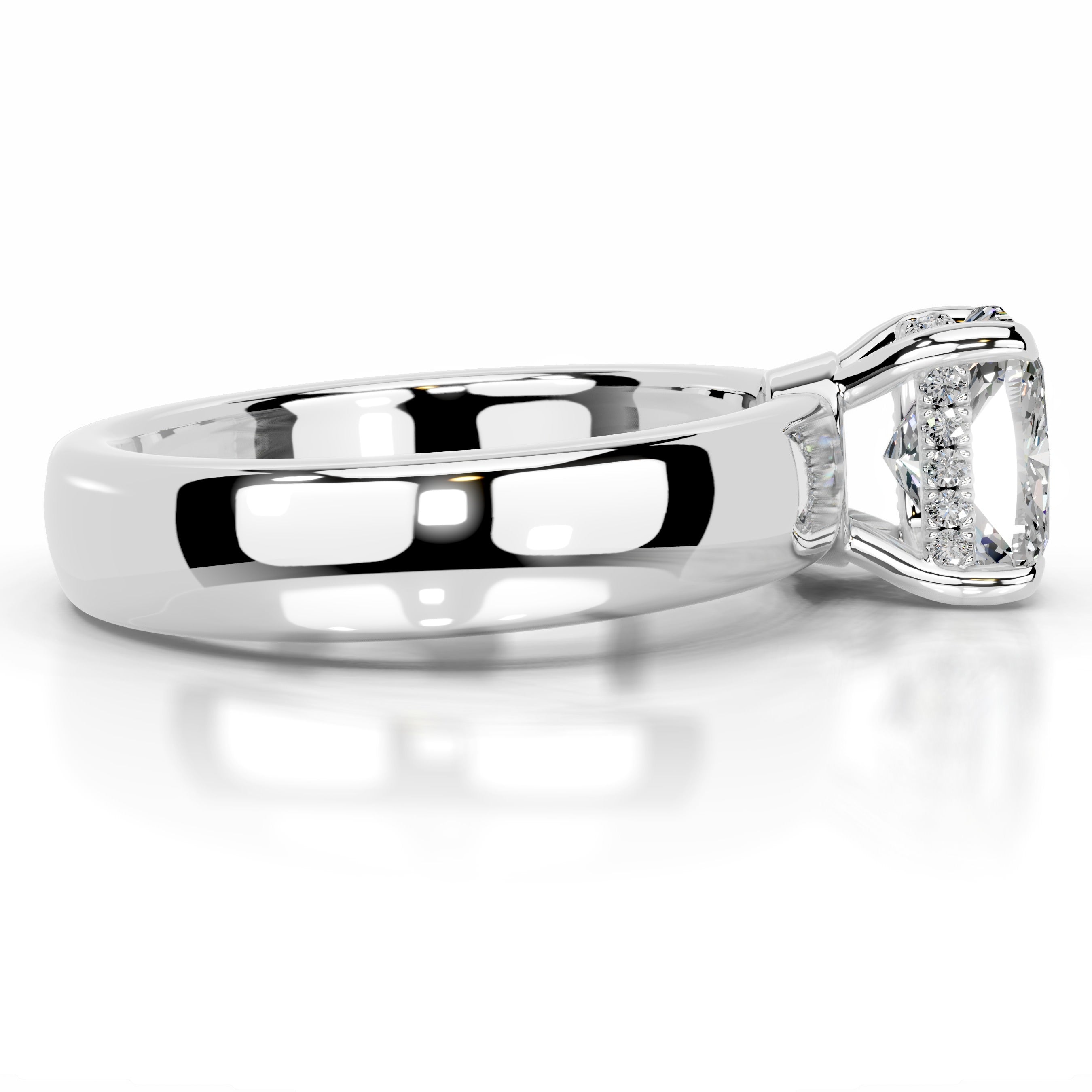 Lux Moissanite & Diamond Ring - 18K White Gold