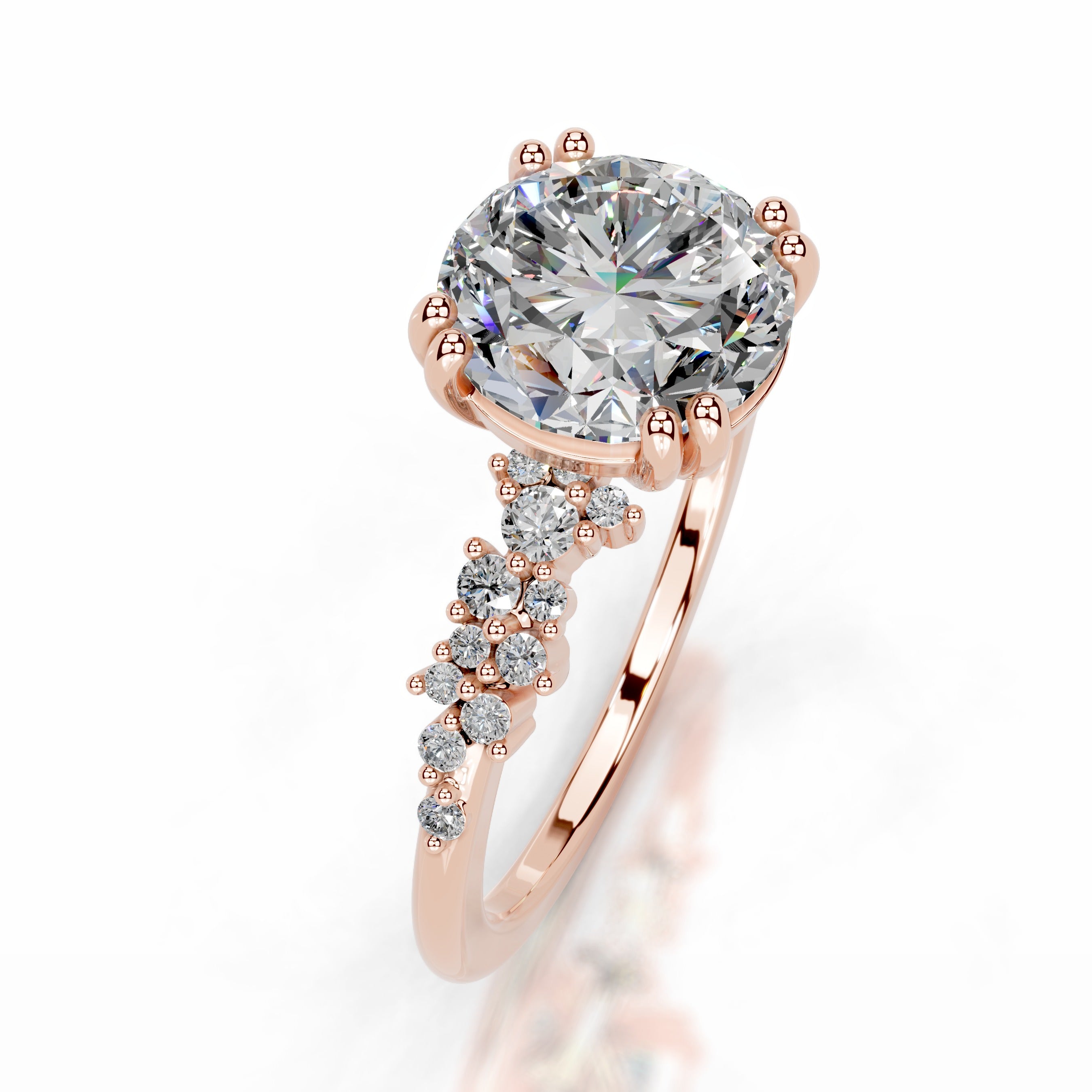 Emaline Moissanite & Diamonds Ring - 14K Rose Gold