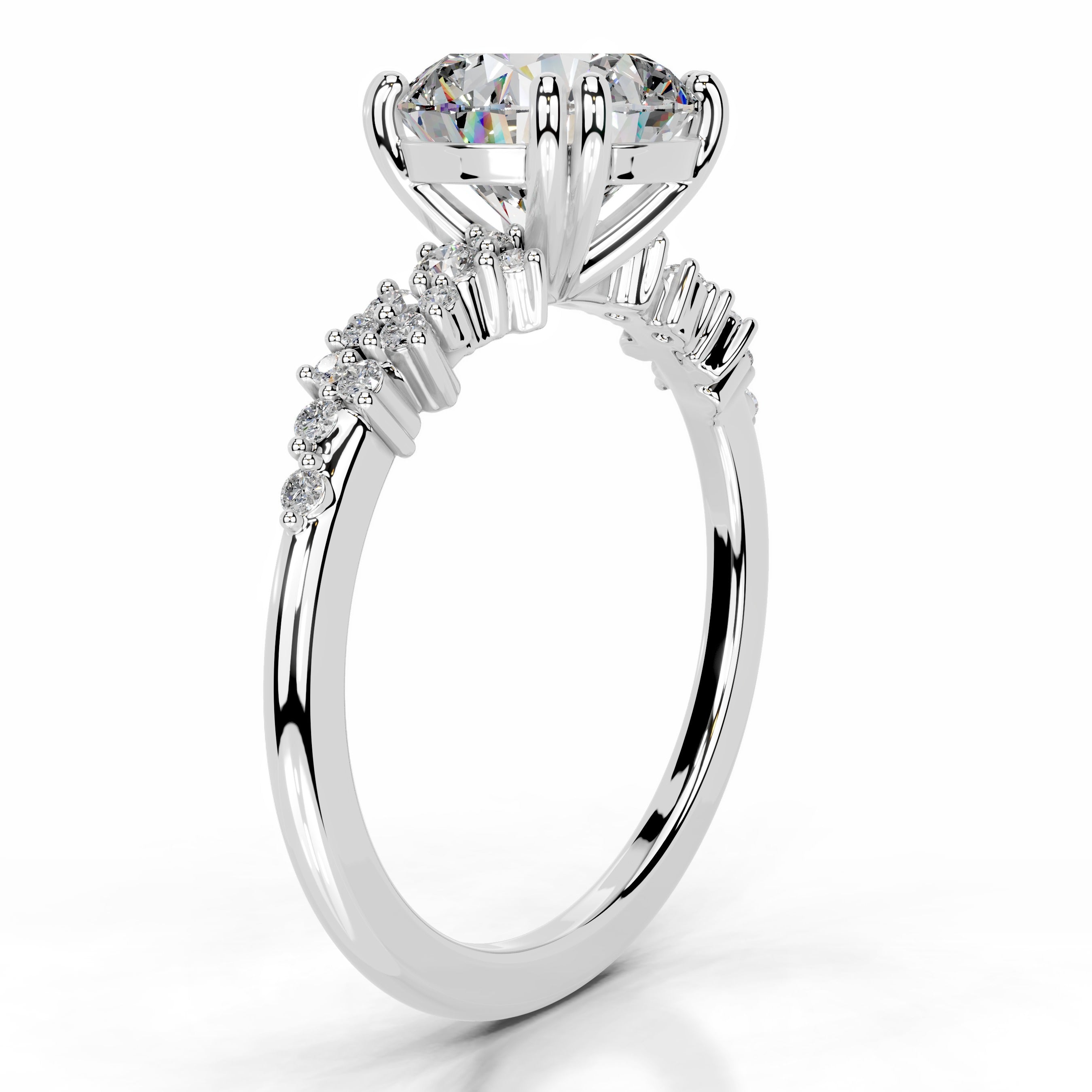 Emaline Moissanite & Diamonds Ring - Platinum