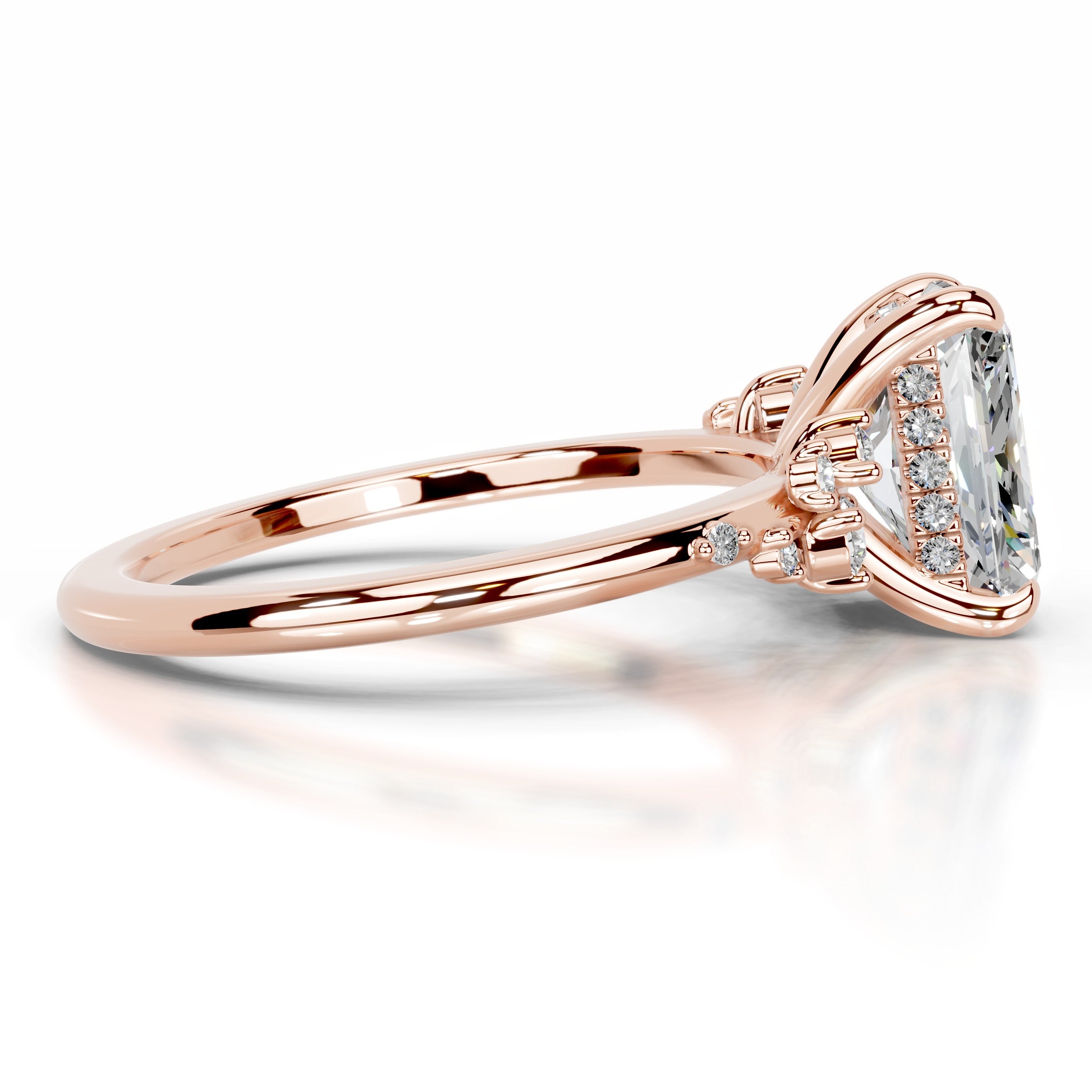 Maisie Moissanite & Diamonds Ring - 14K Rose Gold