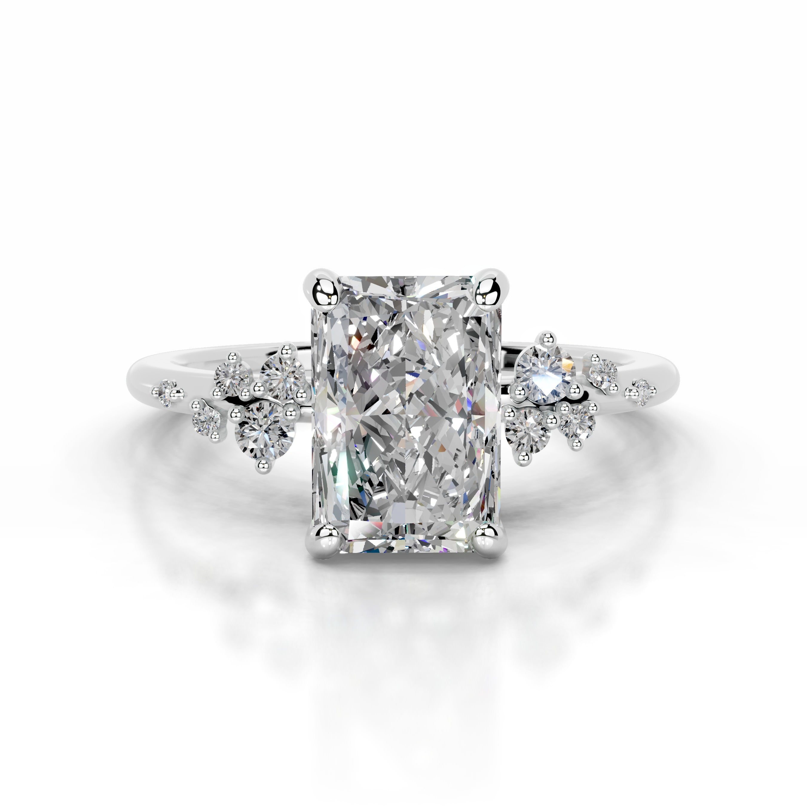 Maisie Moissanite & Diamonds Ring - 18K White Gold