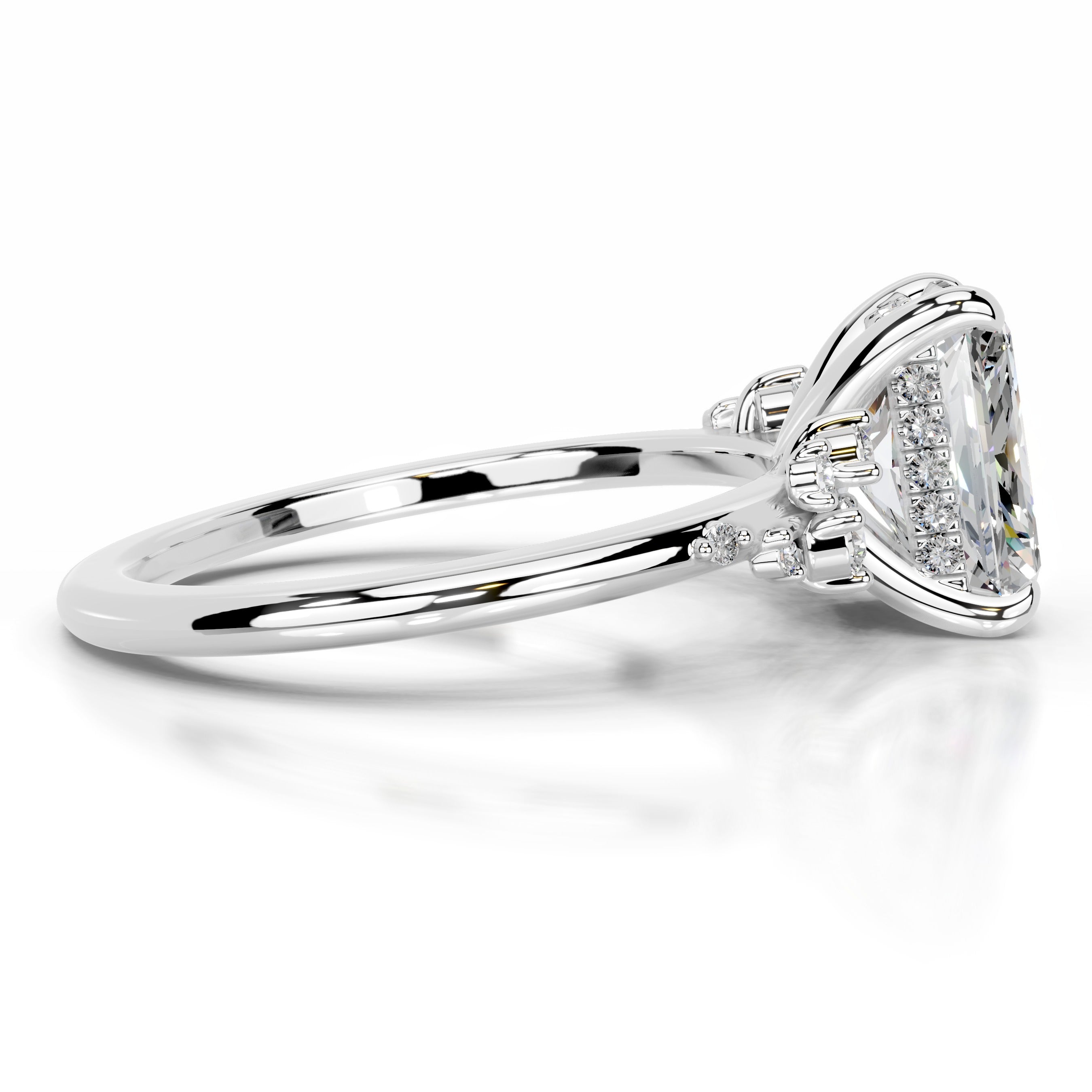 Maisie Moissanite & Diamonds Ring - 14K White Gold