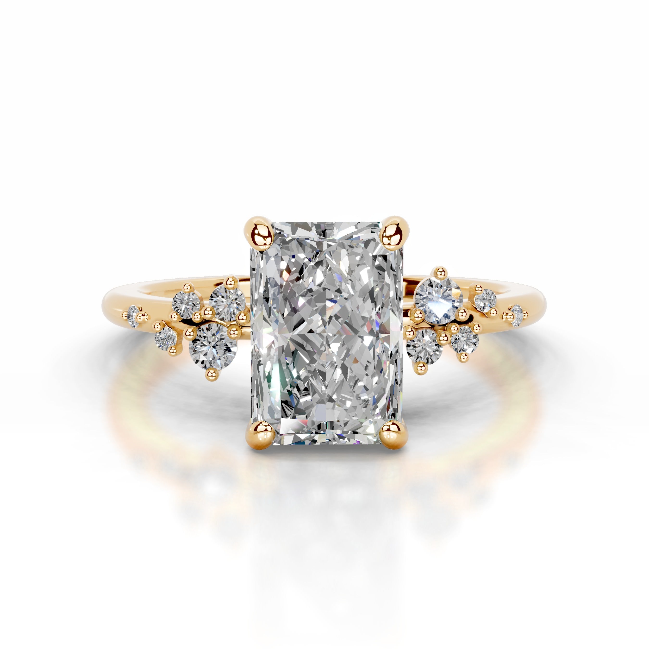 Maisie Moissanite & Diamonds Ring - 18K Yellow Gold