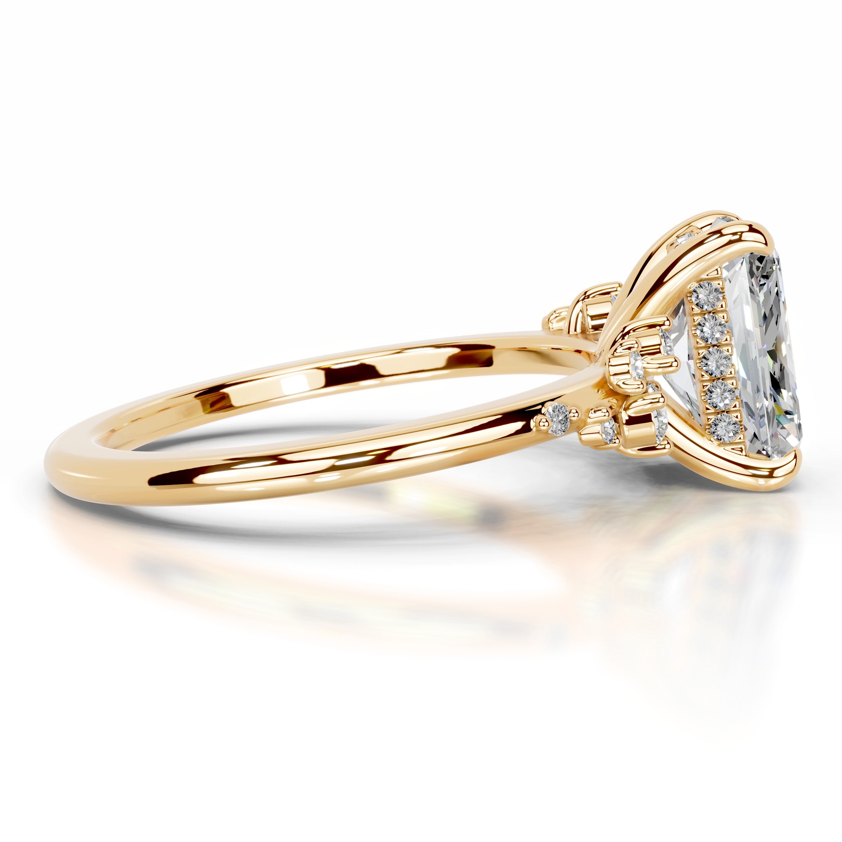 Maisie Moissanite & Diamonds Ring - 18K Yellow Gold
