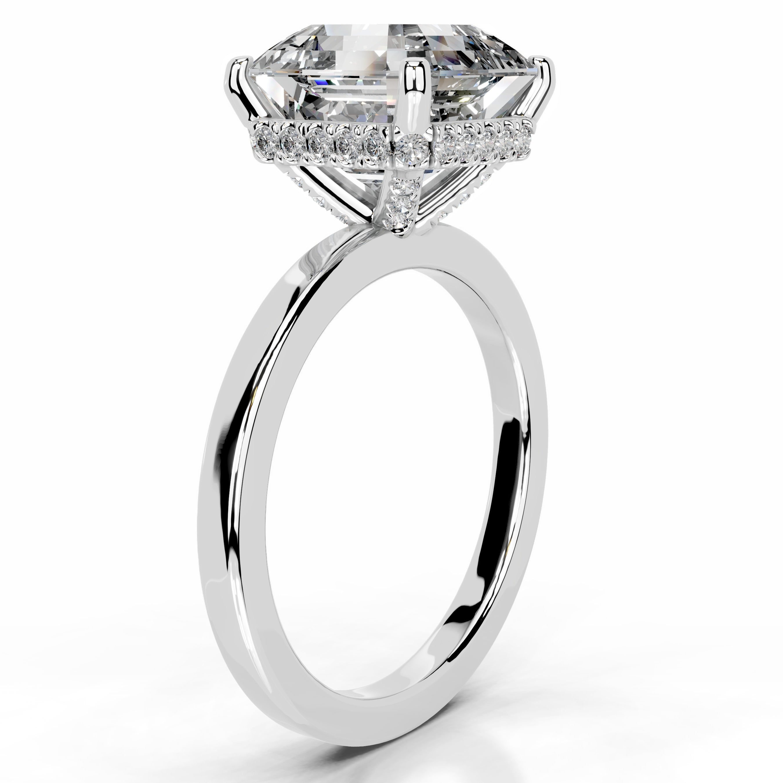 Duri Moissanite & Diamonds Ring - 18K White Gold