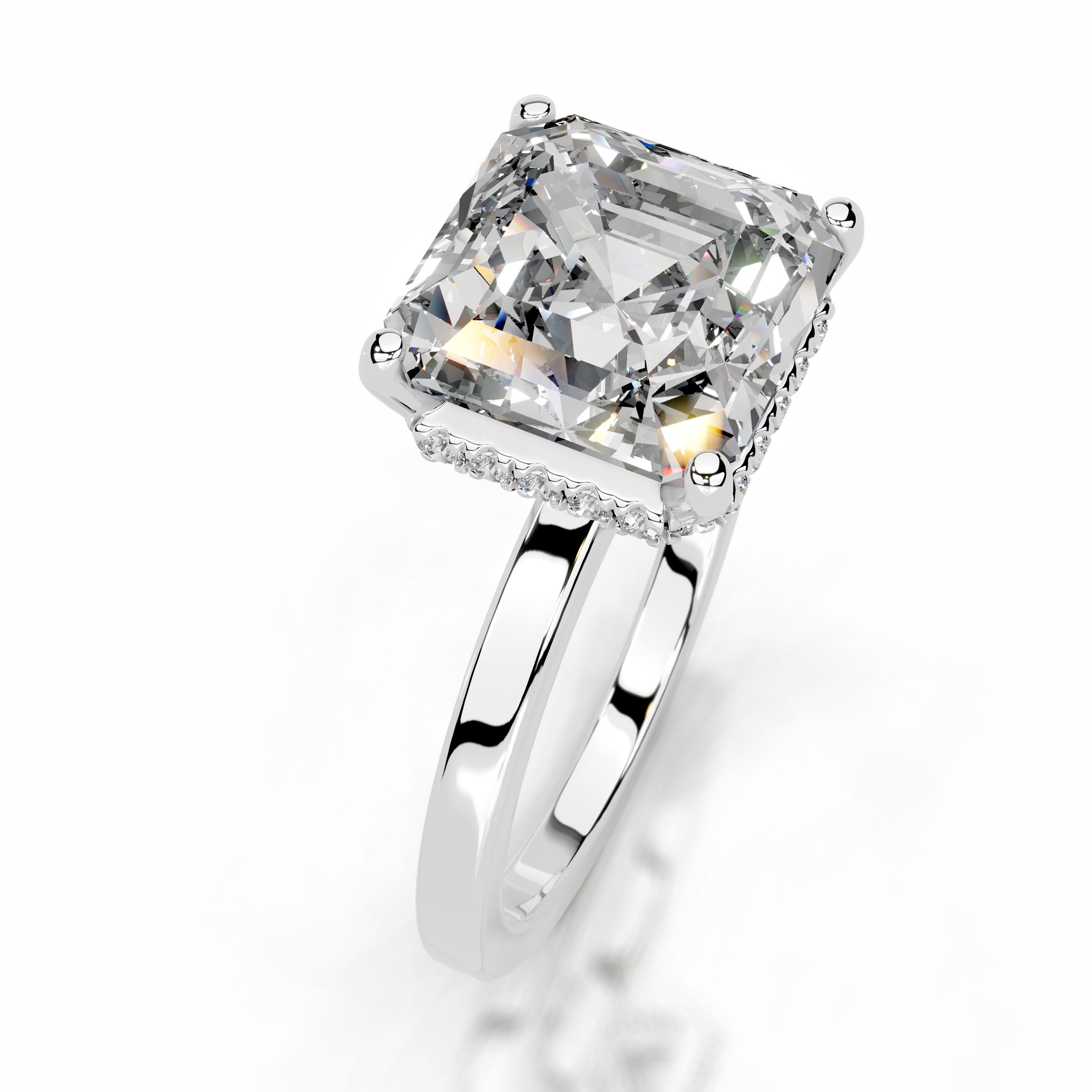 Duri Moissanite & Diamonds Ring - Platinum
