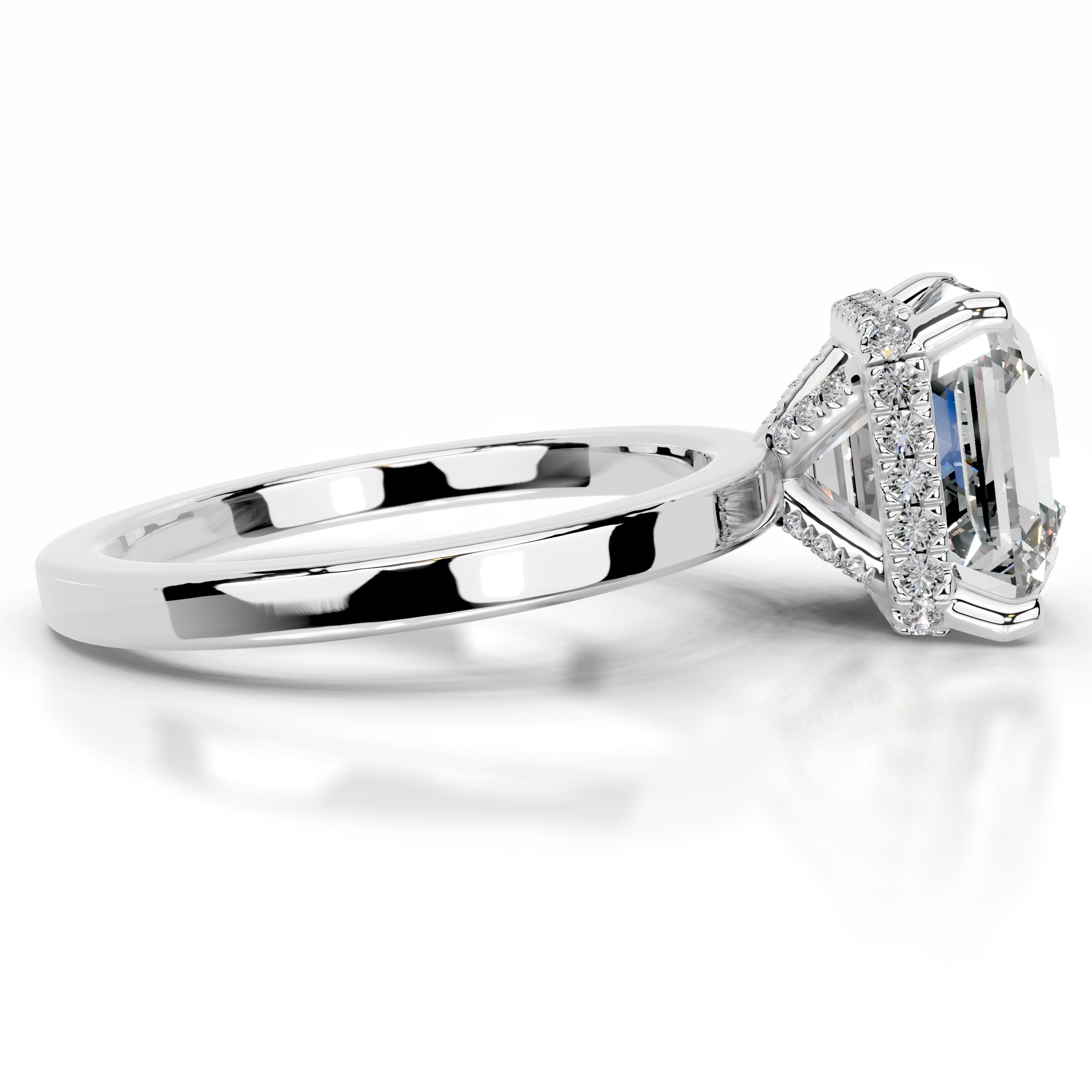 Duri Moissanite & Diamonds Ring - 18K White Gold