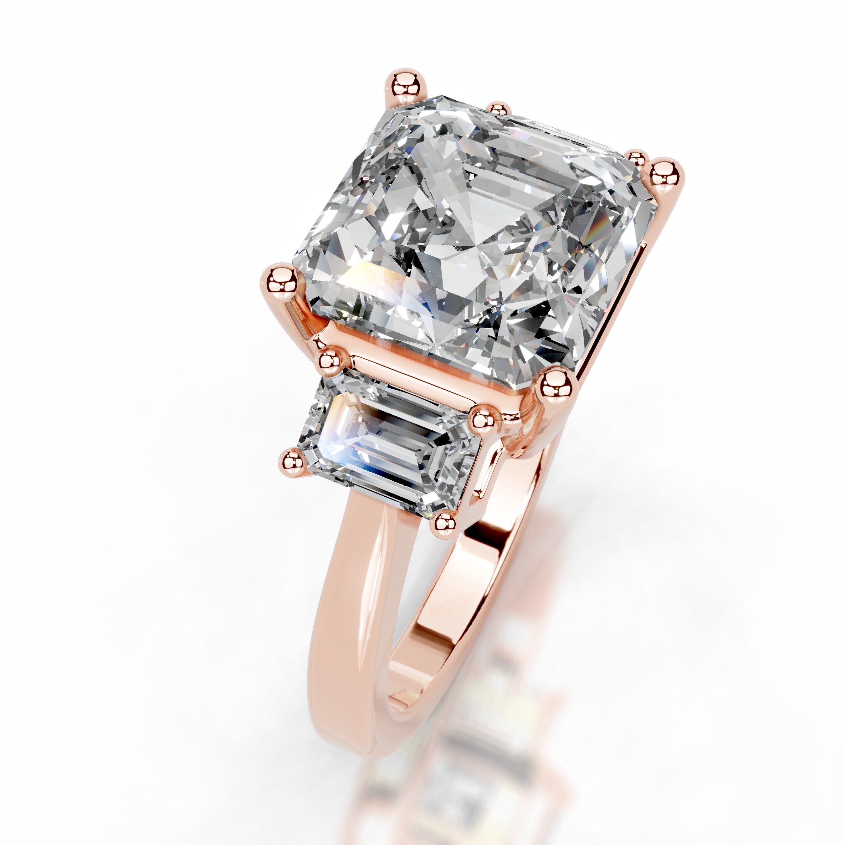 Gyeong Moissanite & Diamonds Ring - 14K Rose Gold