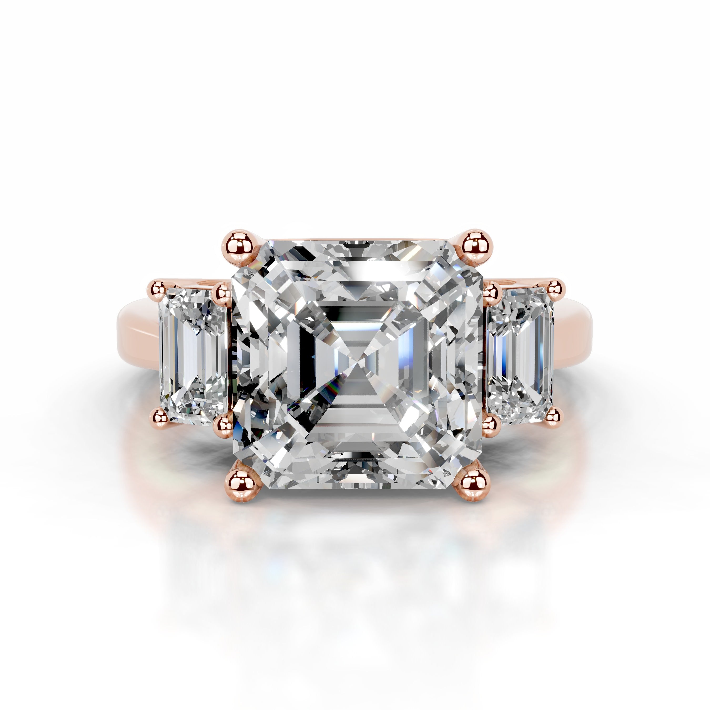 Gyeong Moissanite & Diamonds Ring - 14K Rose Gold