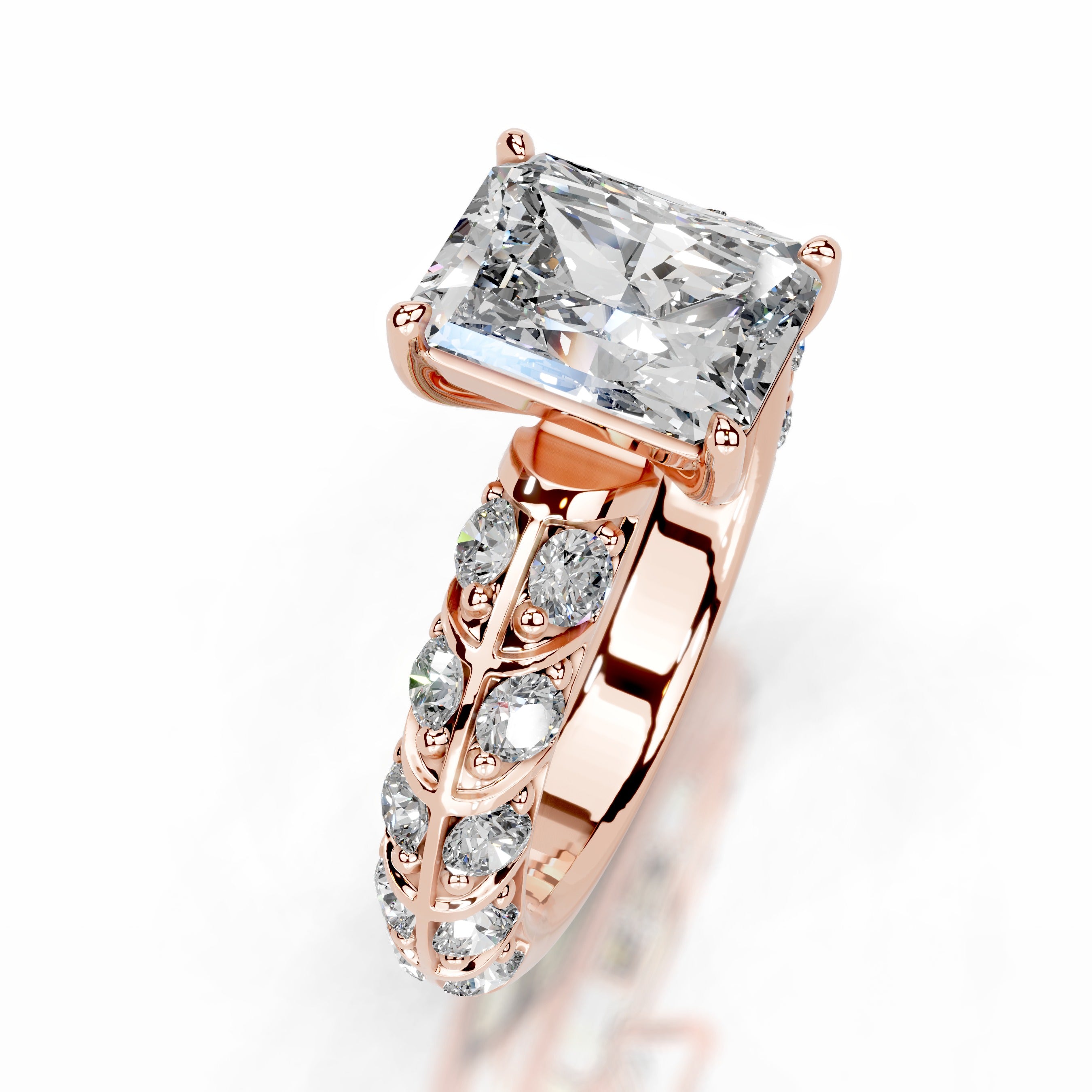 Iseul Moissanite & Diamonds Ring - 14K Rose Gold
